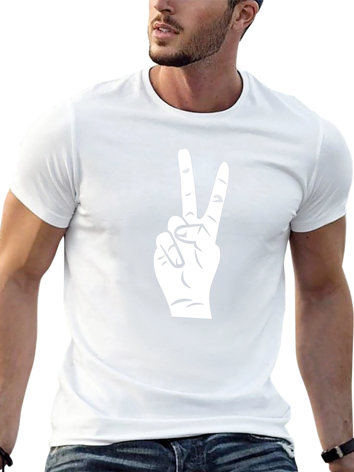 Peace Sign T-Shirt - Black Cotton Graphic Tee