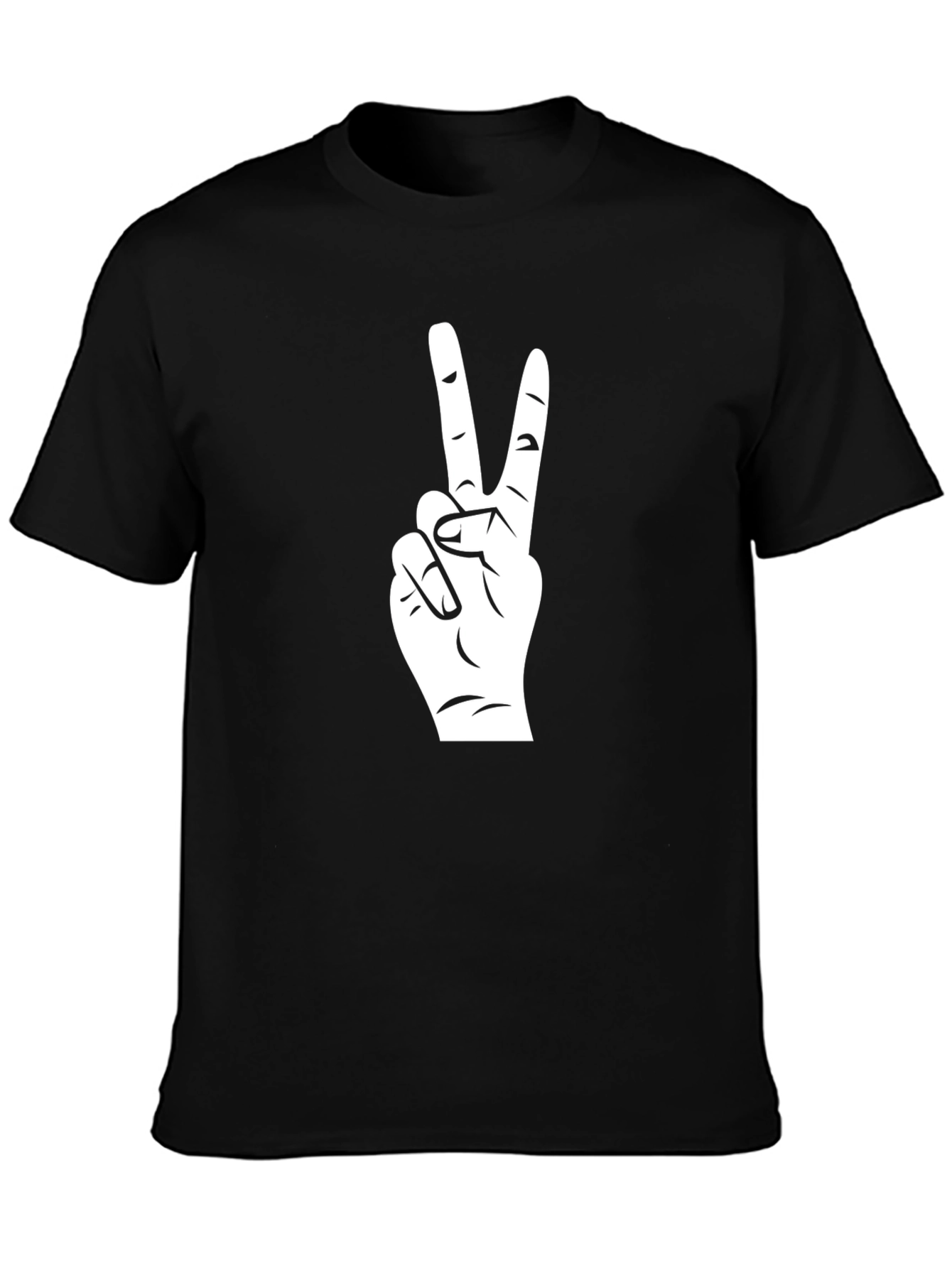 Peace Sign T-Shirt - Black Cotton Graphic Tee