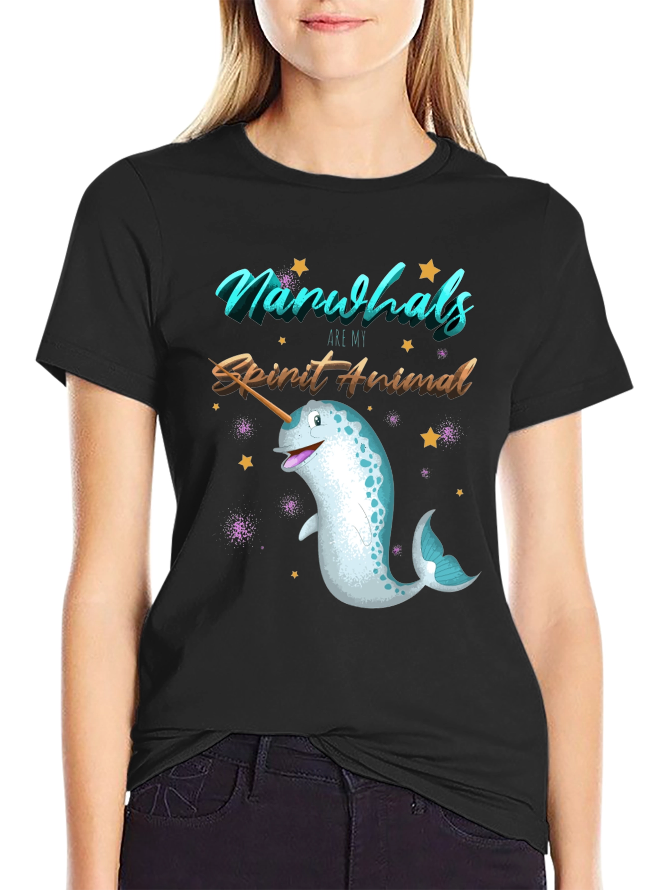 Narwhal Spirit Animal Graphic T-Shirt