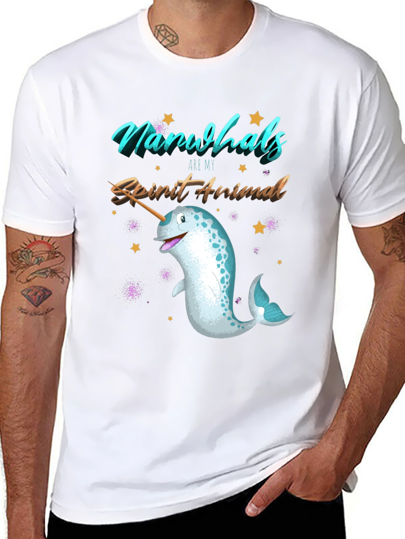 Narwhal Spirit Animal Graphic T-Shirt