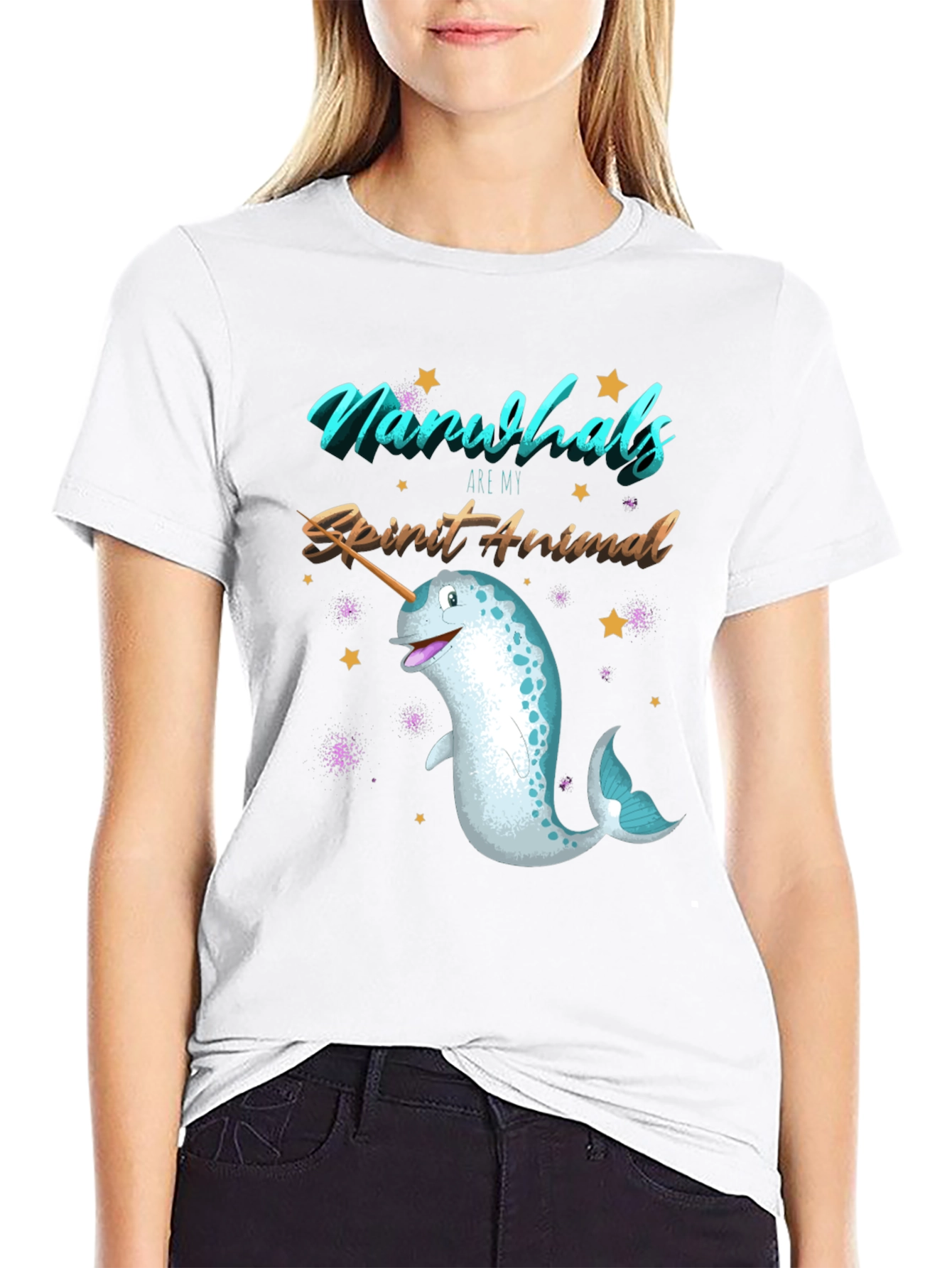 Narwhal Spirit Animal Graphic T-Shirt