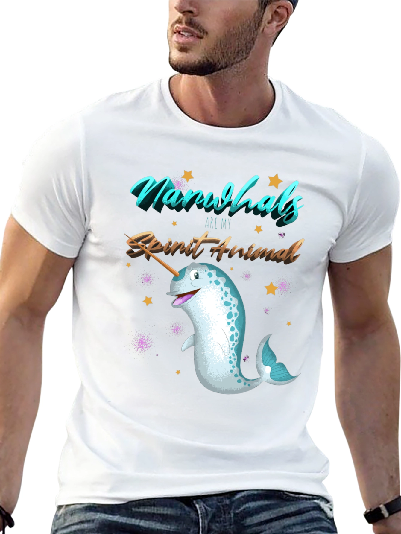 Narwhal Spirit Animal Graphic T-Shirt