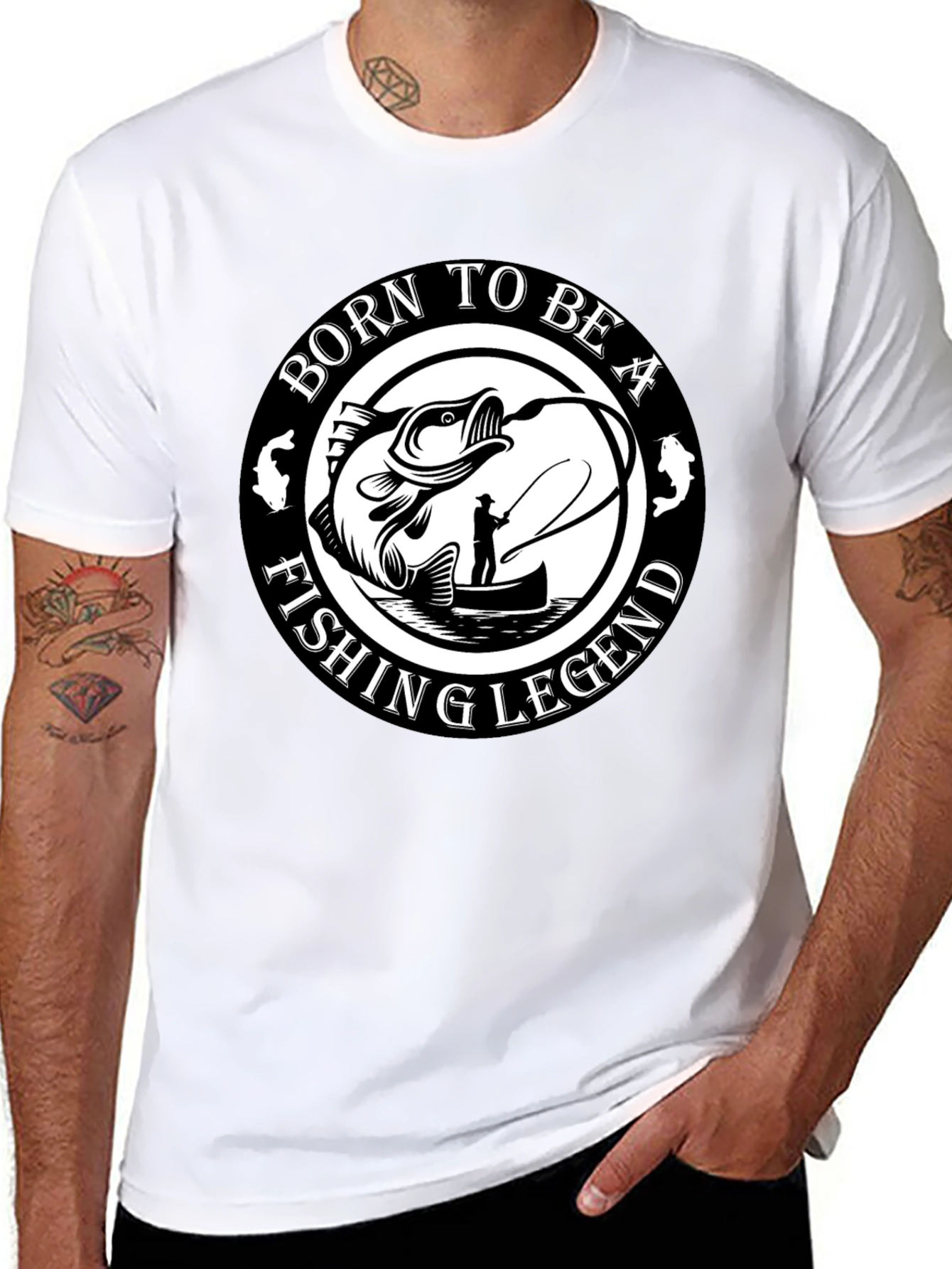 Born To Be A Fishing Legend Black T-Shirt
