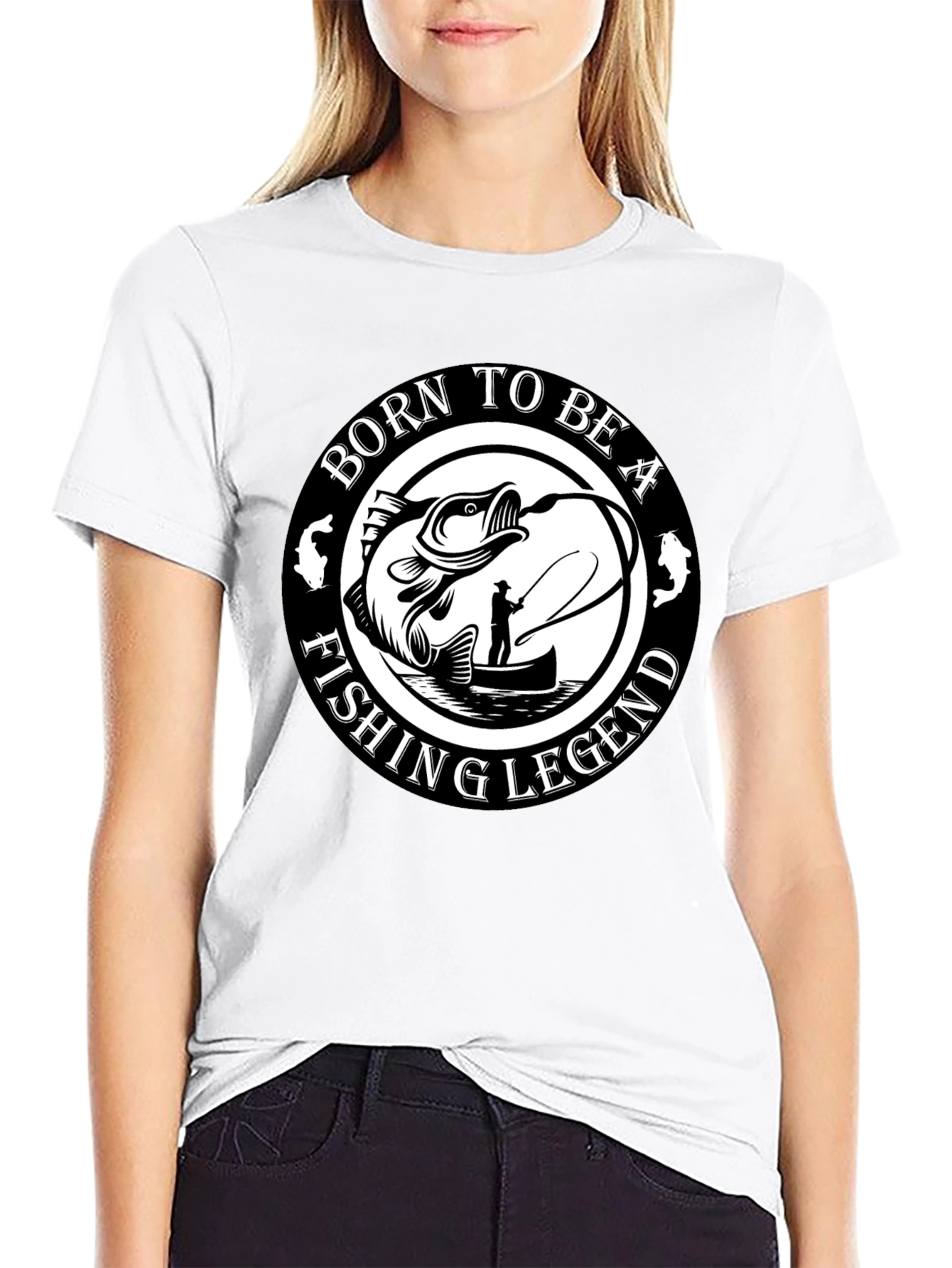Born To Be A Fishing Legend Black T-Shirt