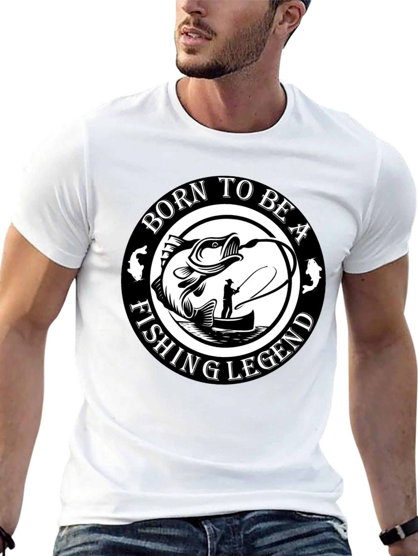 Born To Be A Fishing Legend Black T-Shirt