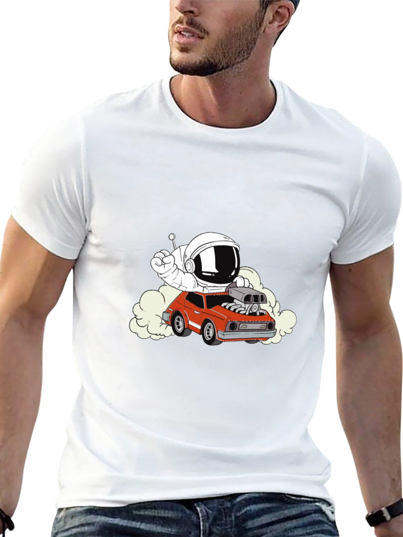 Astronaut Racing T-Shirt - Cool Graphic Tee