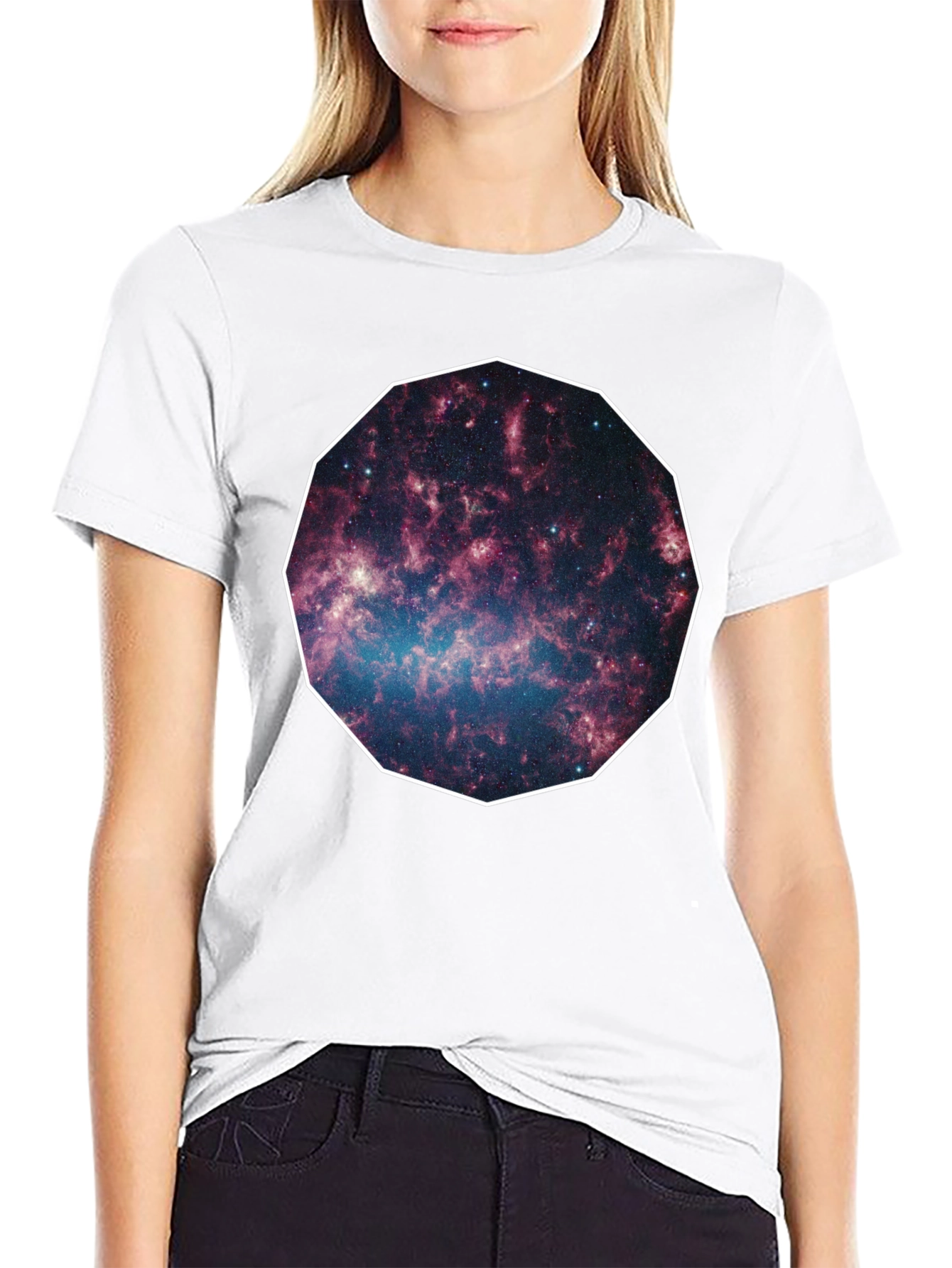 Galaxy Print Black Tee