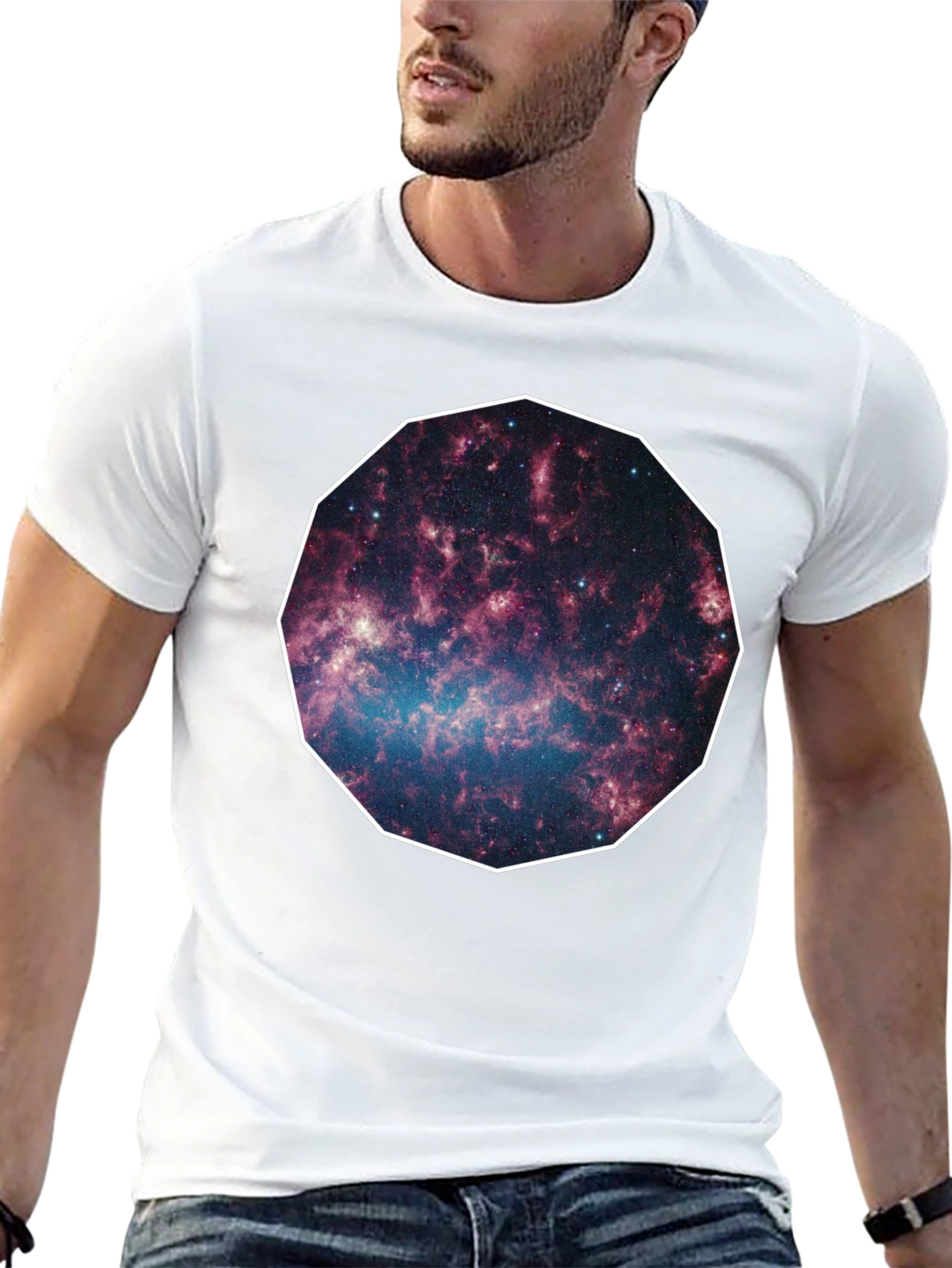 Galaxy Print Black Tee
