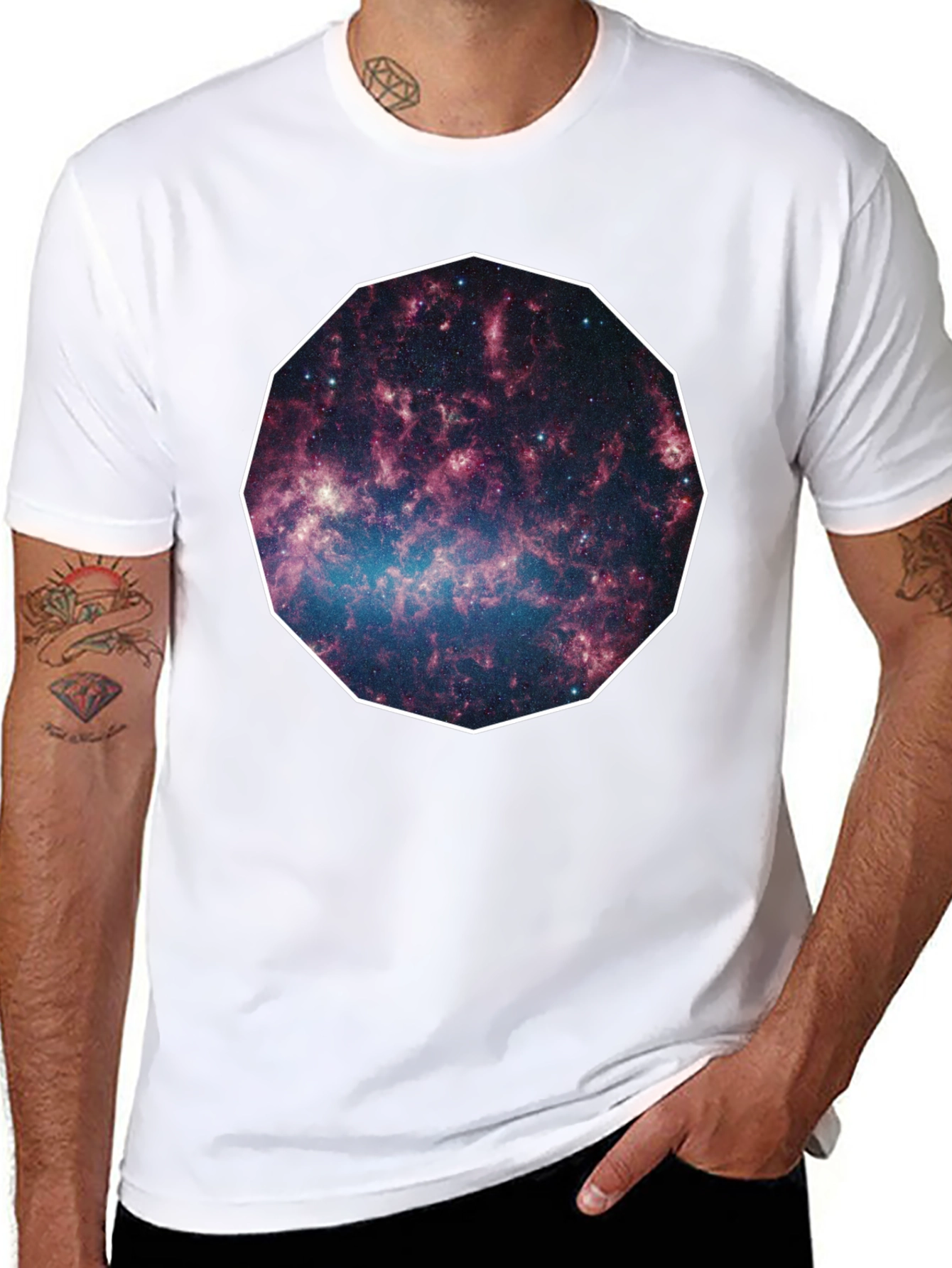 Galaxy Print Black Tee