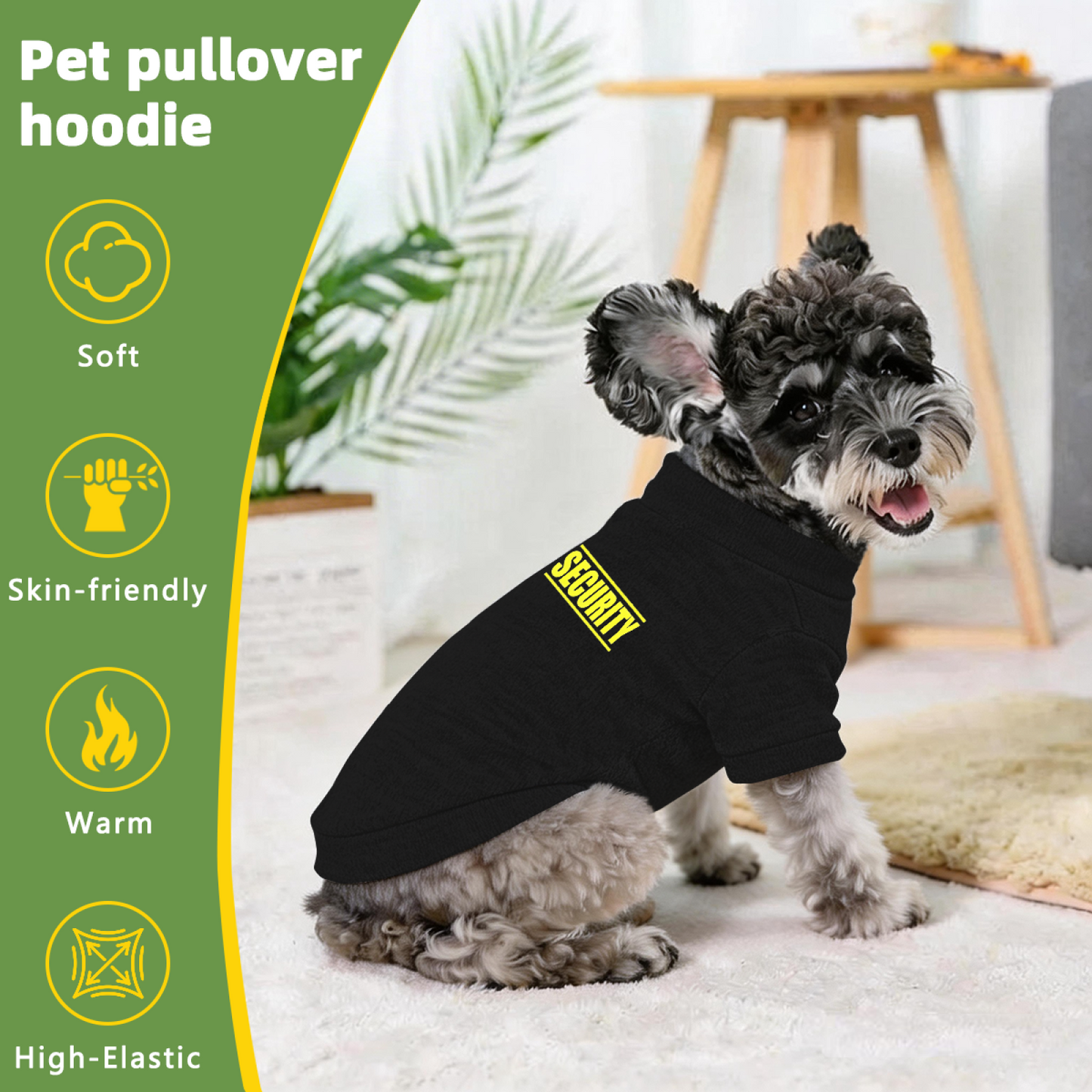 SECURITY Bold Yellow Print Guard Dog Warm Sweater