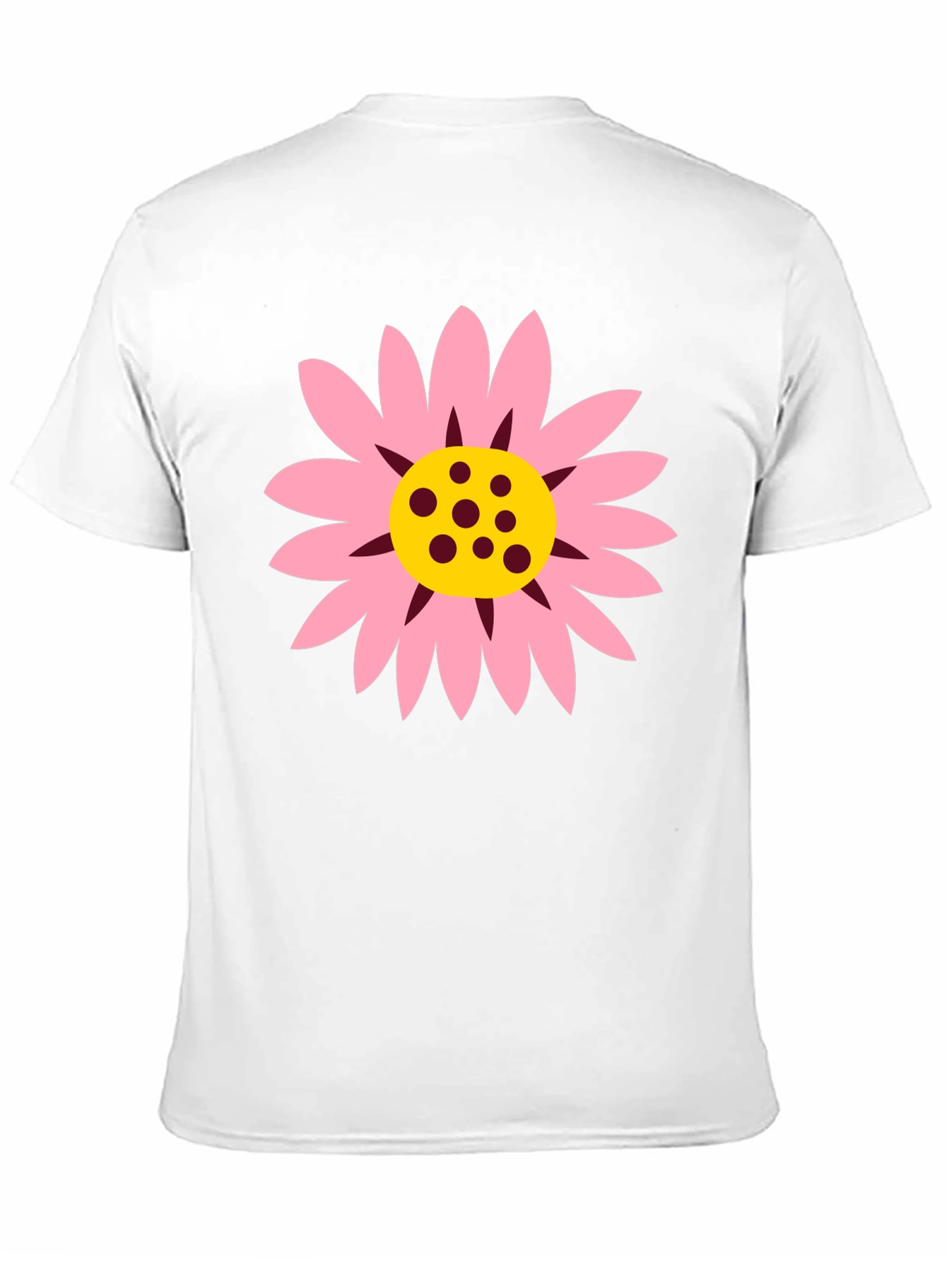 Black T-Shirt with Pink Daisy Graphic