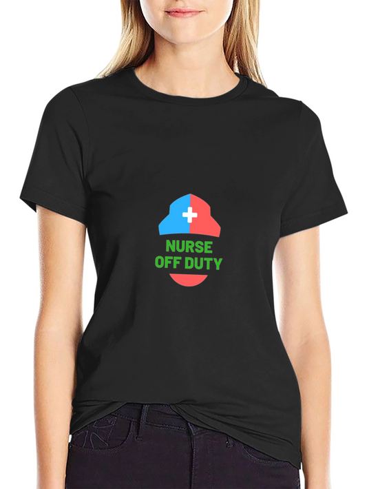 Nurse Off Duty Graphic Tee - Black Cotton Blend Shirt