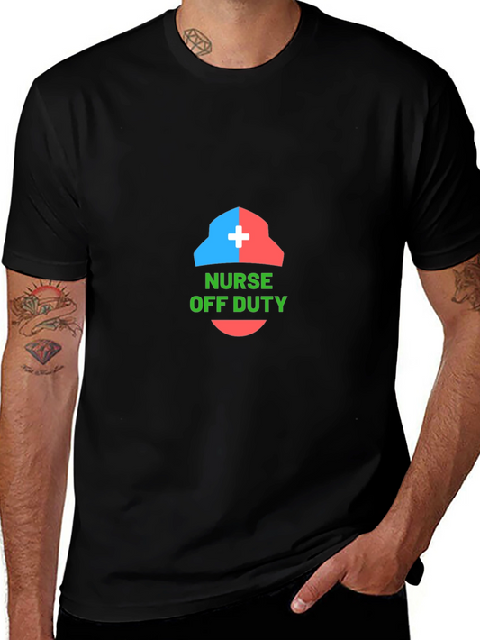 Nurse Off Duty Graphic Tee - Black Cotton Blend Shirt