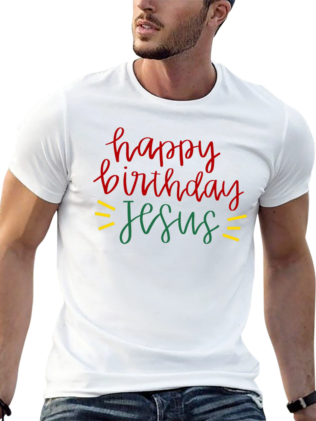 Happy Birthday Jesus T-Shirt Christmas Holiday Tee