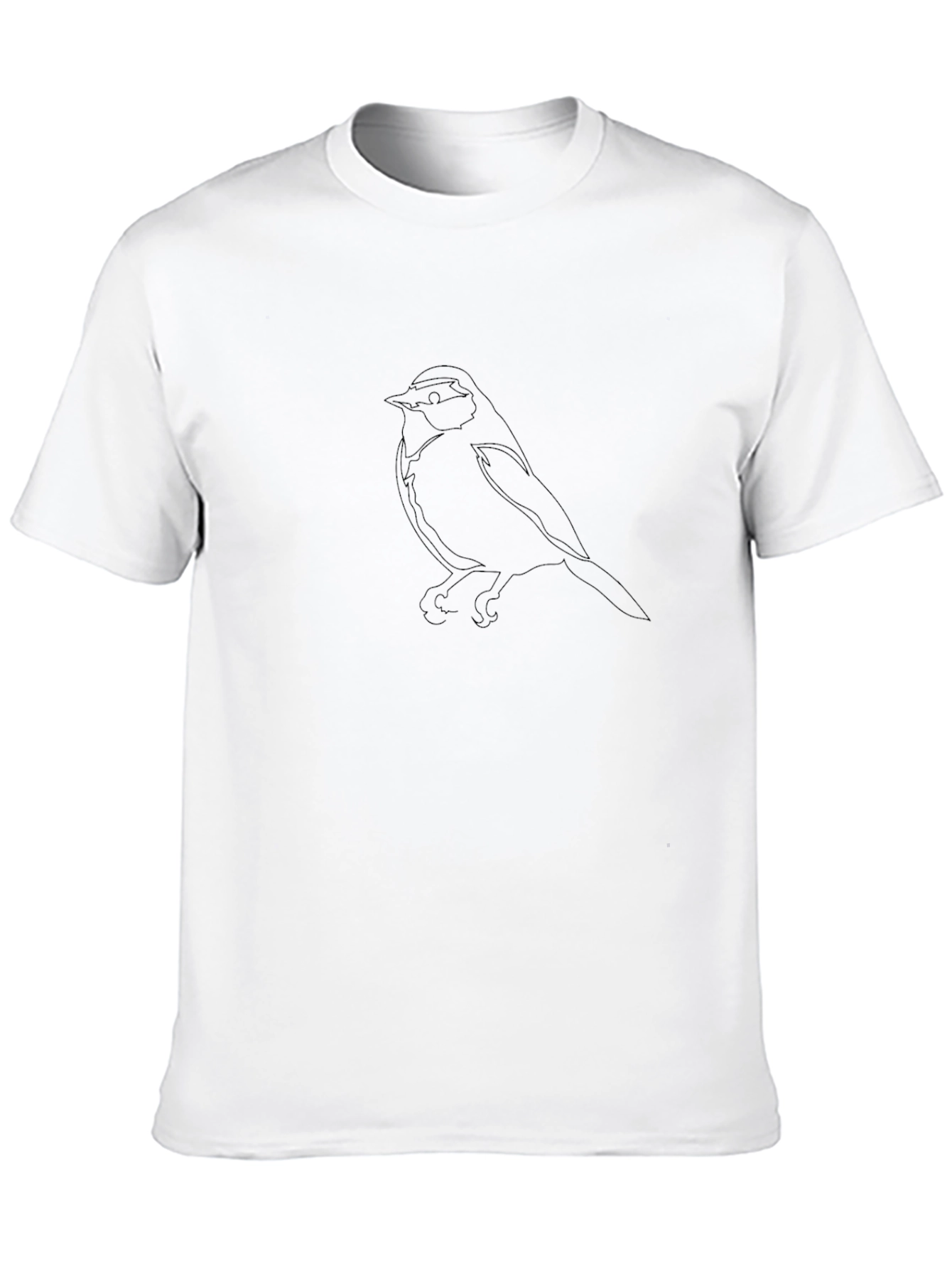 Mens Black Bird Outline Graphic Tee