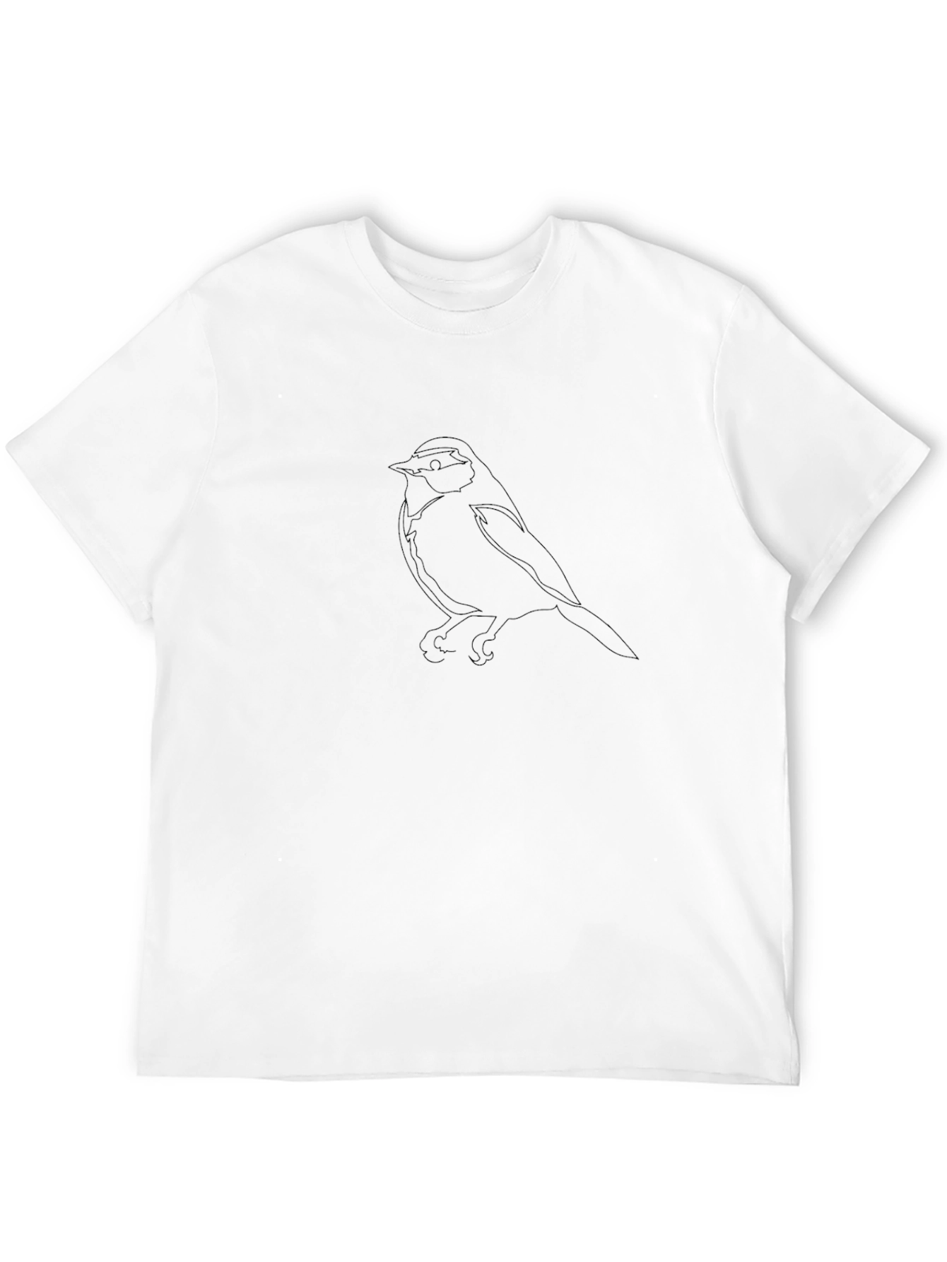 Mens Black Bird Outline Graphic Tee