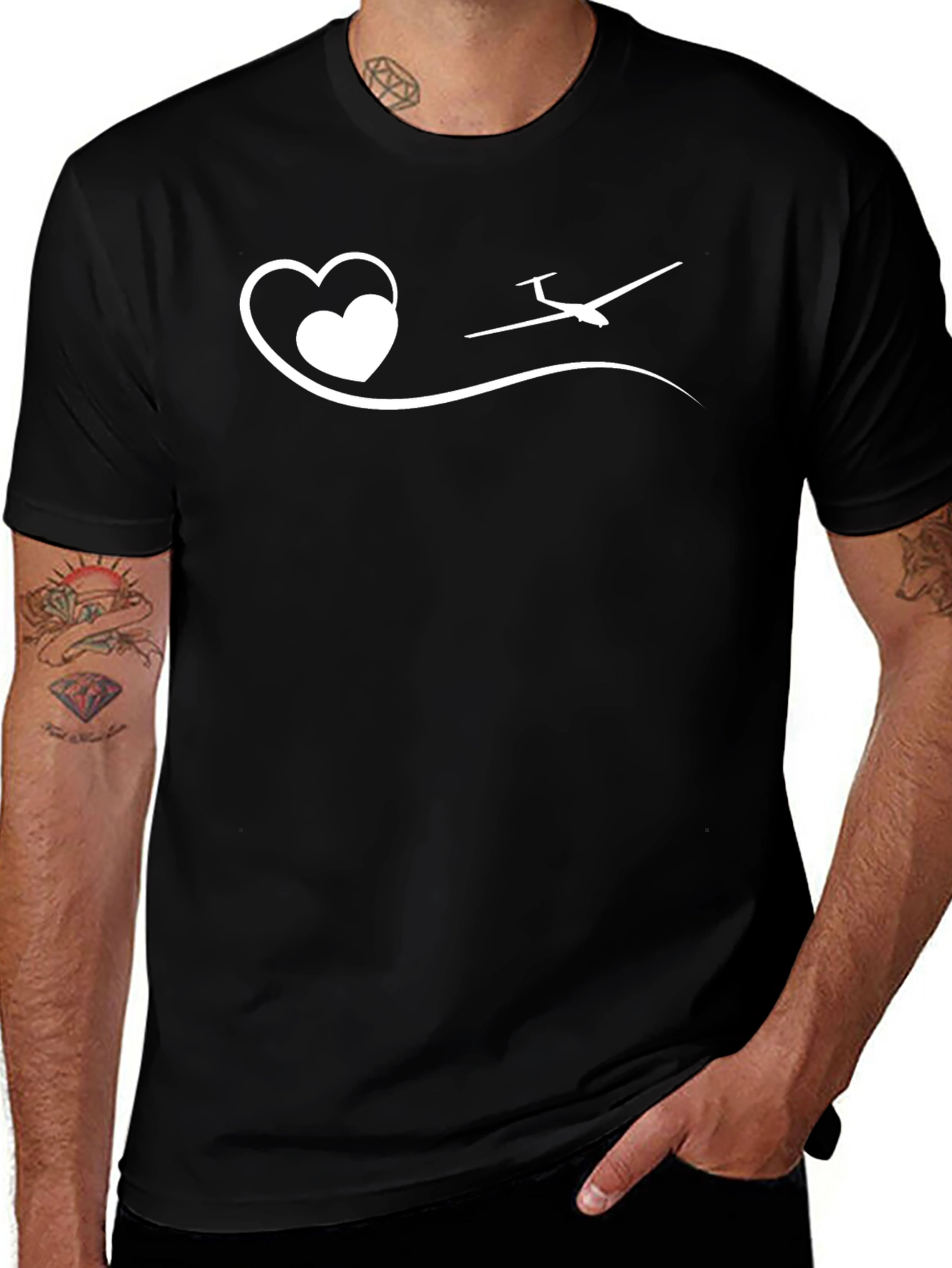 Love Gliding T-Shirt - Black Aviation Tee