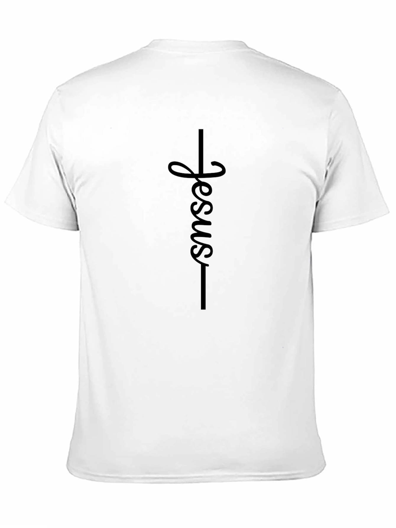 Jesus Cross Graphic Print Crew Neck Tee