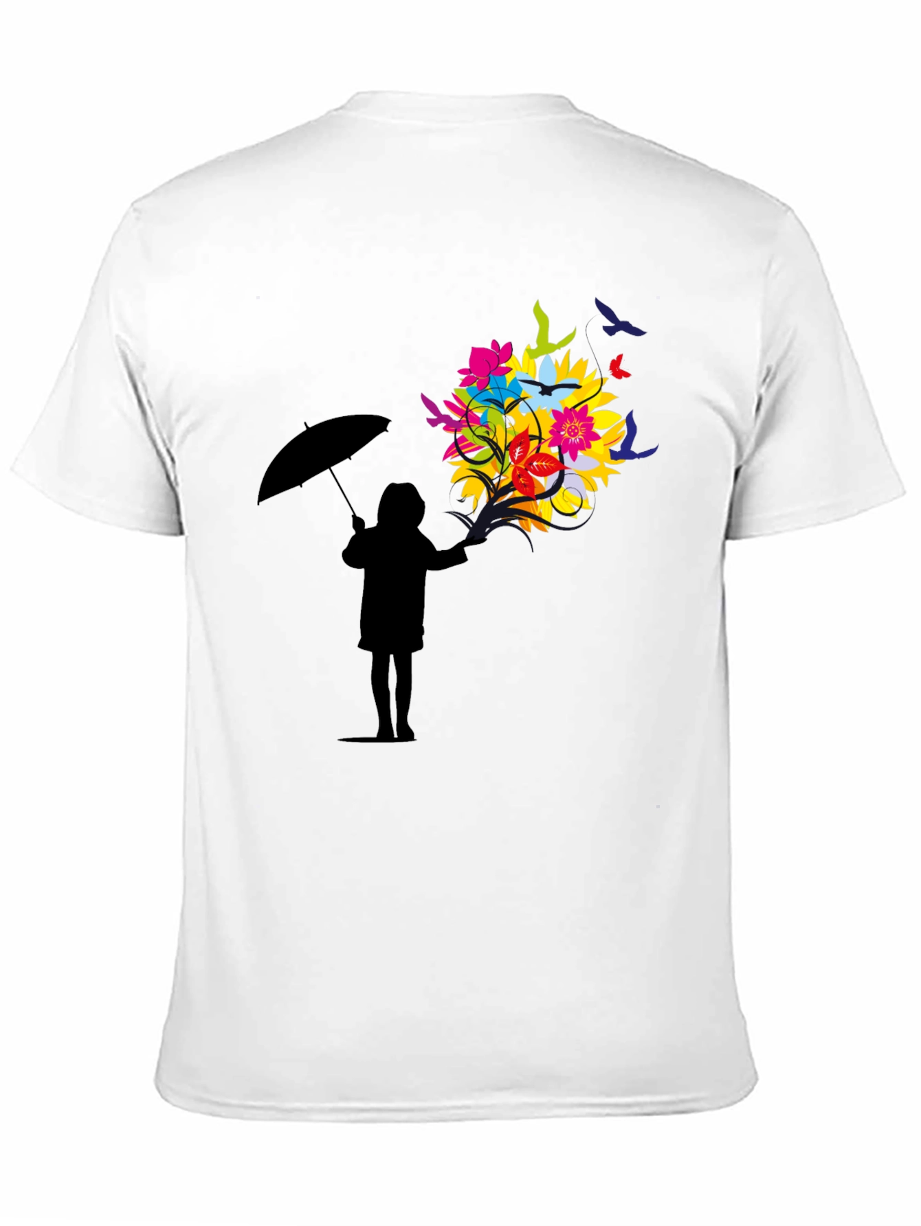 Floral Silhouette Graphic Tee - Black Unisex T-Shirt