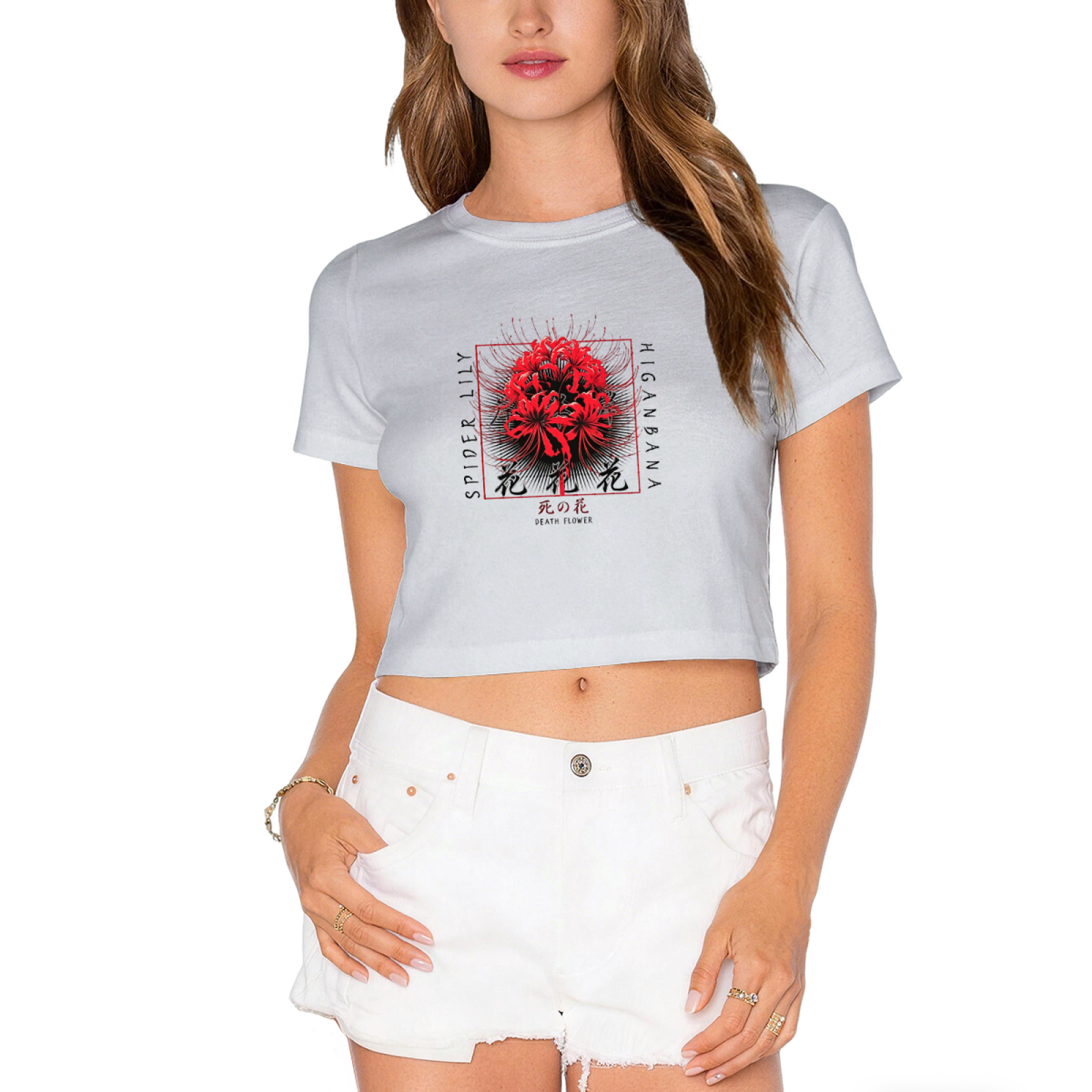 Spider Lily Higanbana Aesthetic Graphic Casual Crop Top