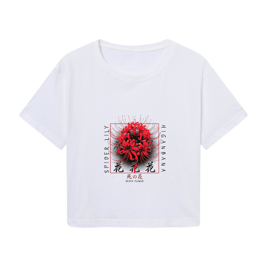 Spider Lily Higanbana Aesthetic Graphic Casual Crop Top