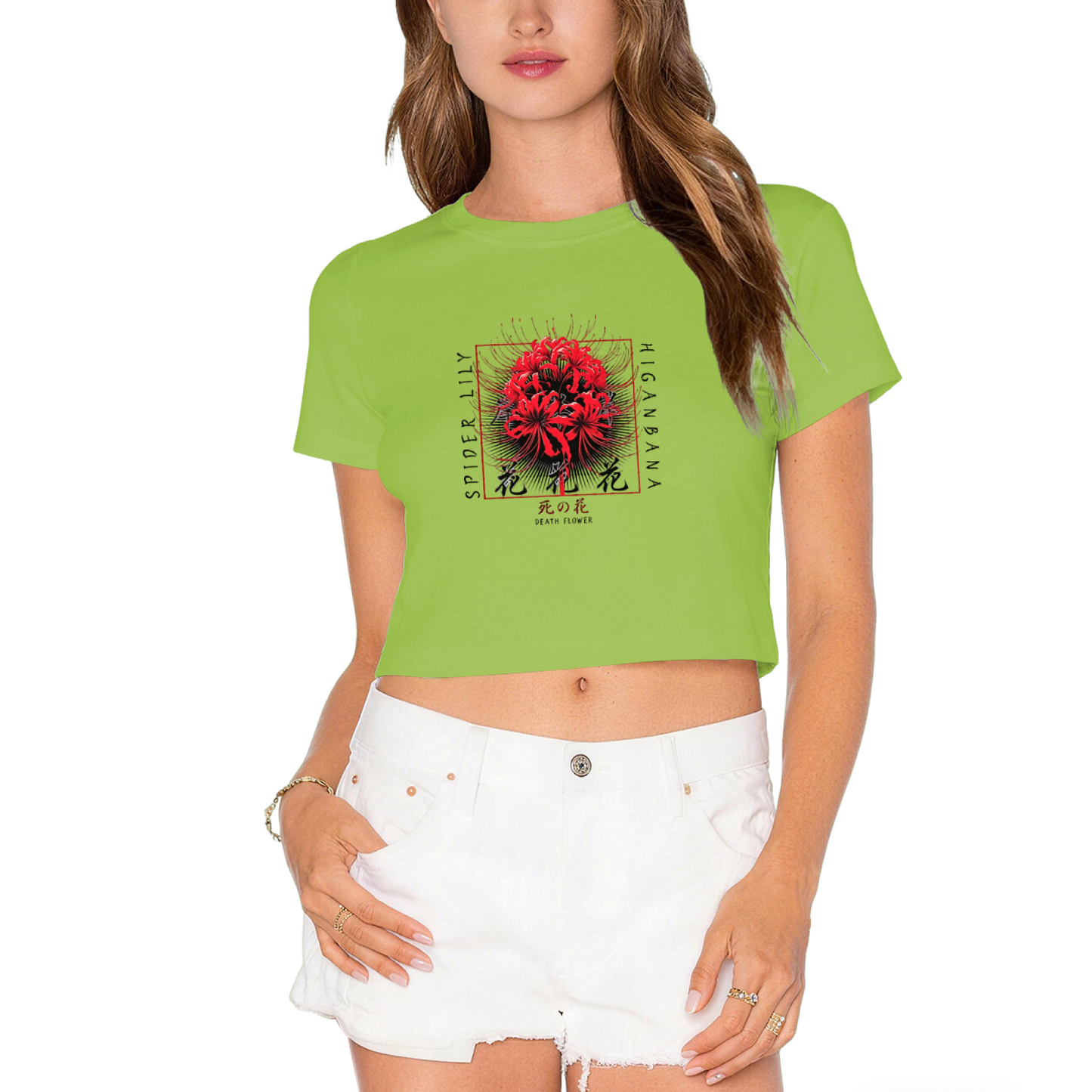 Spider Lily Higanbana Aesthetic Graphic Casual Crop Top