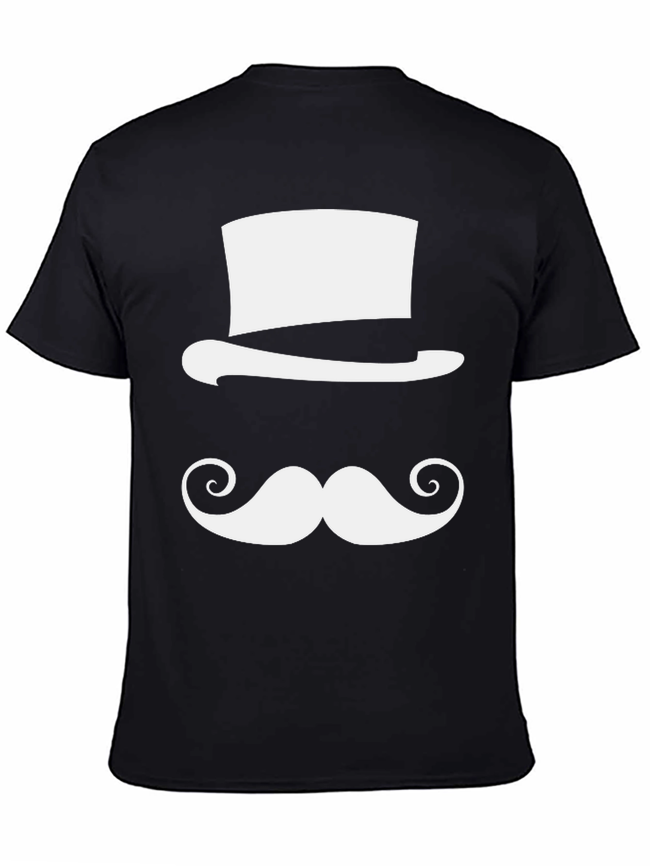 Top Hat & Mustache Graphic Tee - Black