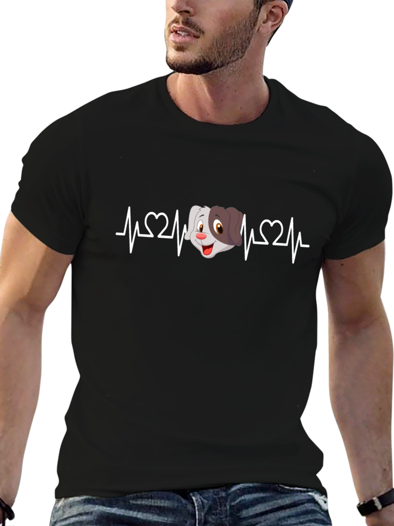 Dog Heartbeat T-Shirt - Cute Cartoon Pet Tee