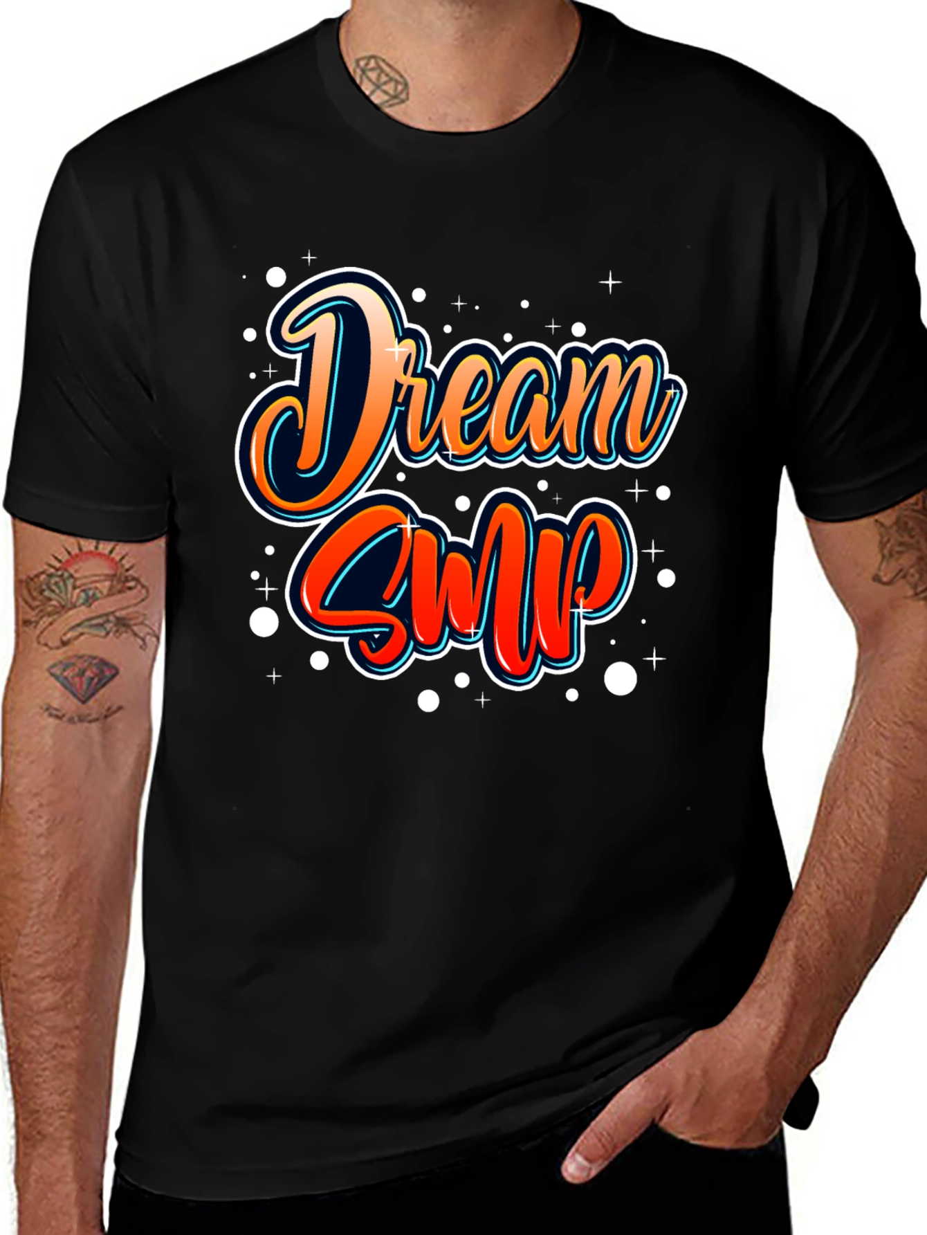Dream SMP T-Shirt - Black Cotton Casual Tee