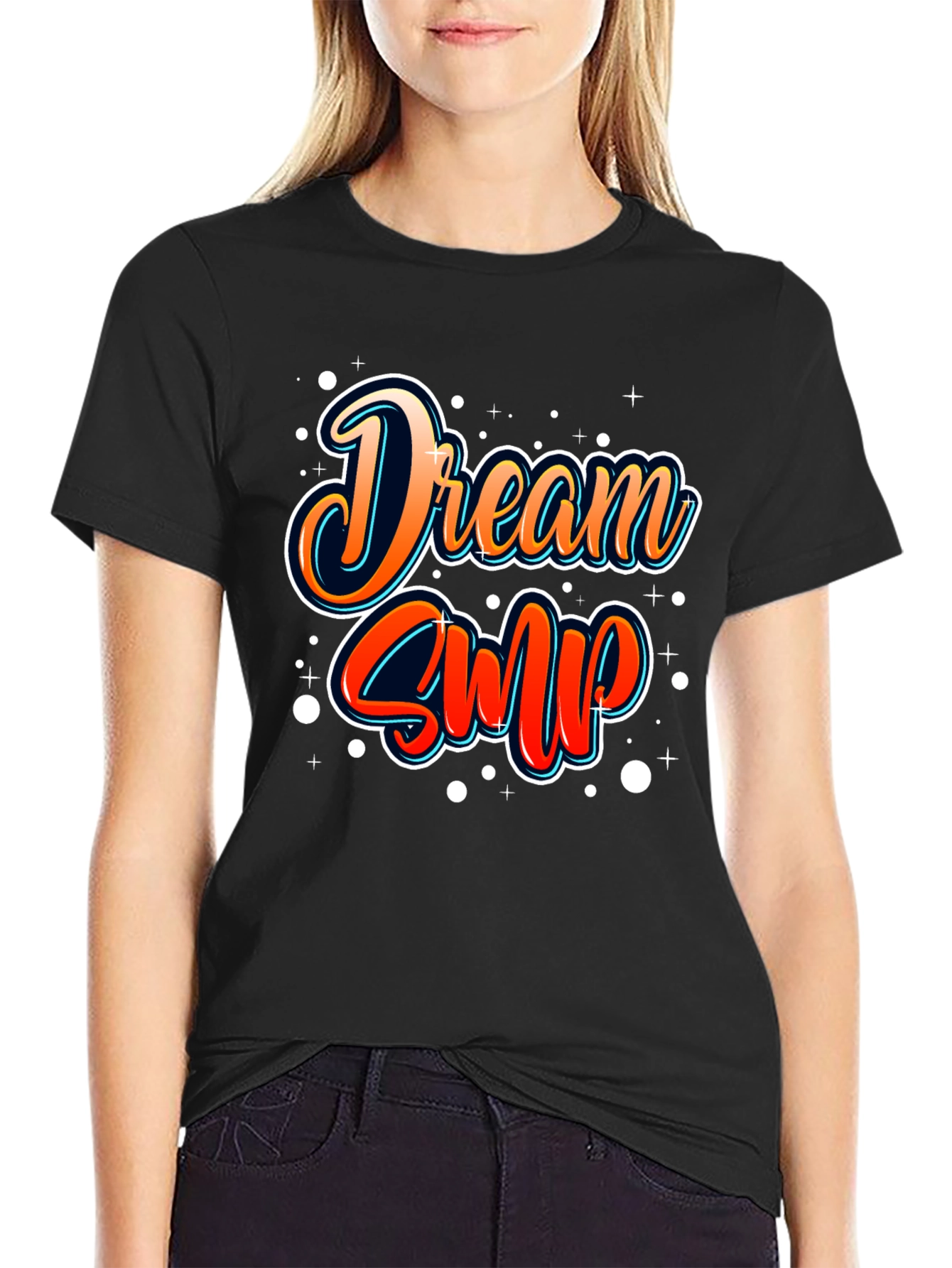 Dream SMP T-Shirt - Black Cotton Casual Tee