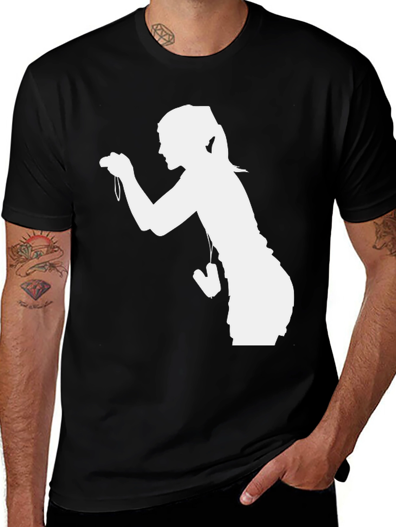 Silhouette Photographer Black T-Shirt