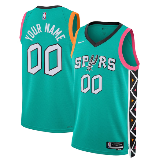 Men's San Antonio Spurs Turquoise 2022/23 Swingman Custom Jerseys - City Edition