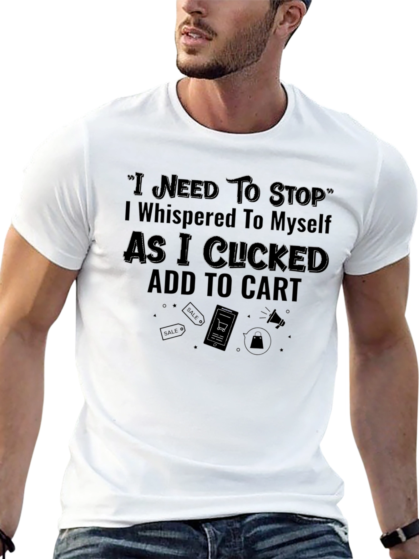 Funny Add to Cart Black Graphic Tee