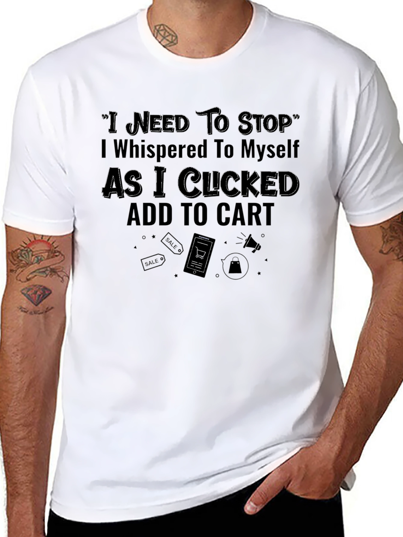 Funny Add to Cart Black Graphic Tee