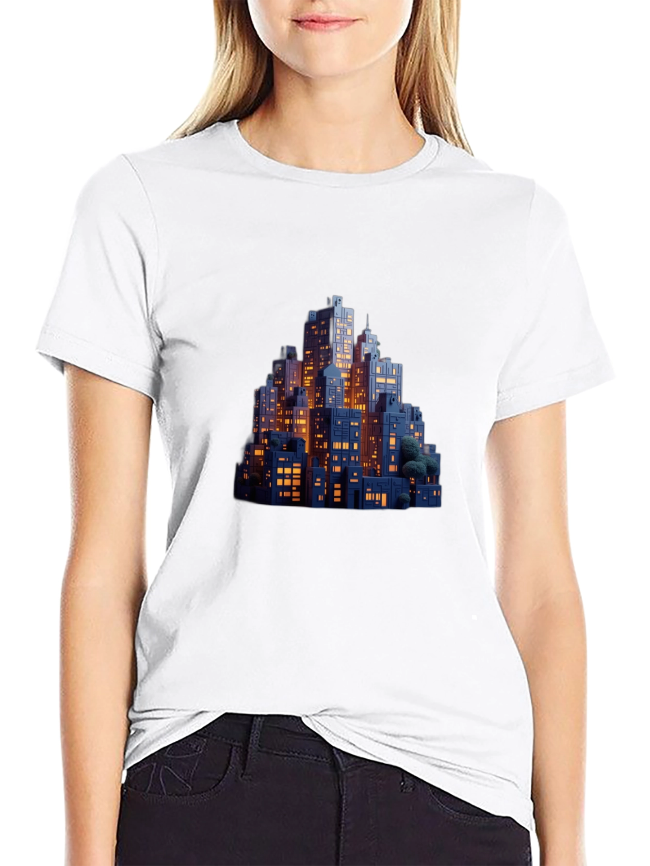 Night Cityscape Graphic Tee - Urban Style
