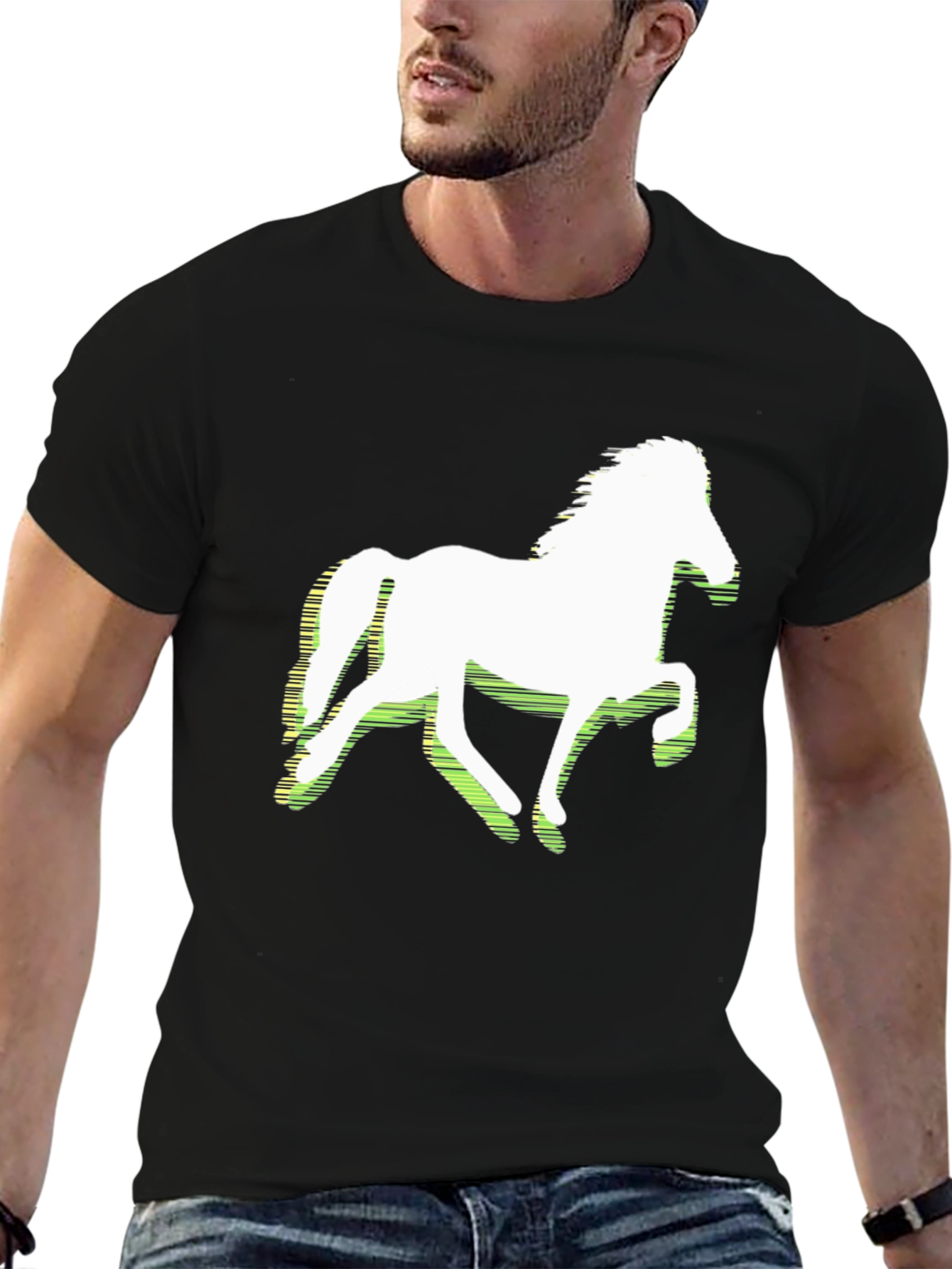 Horse Graphic Tee - Stylish Black T-Shirt
