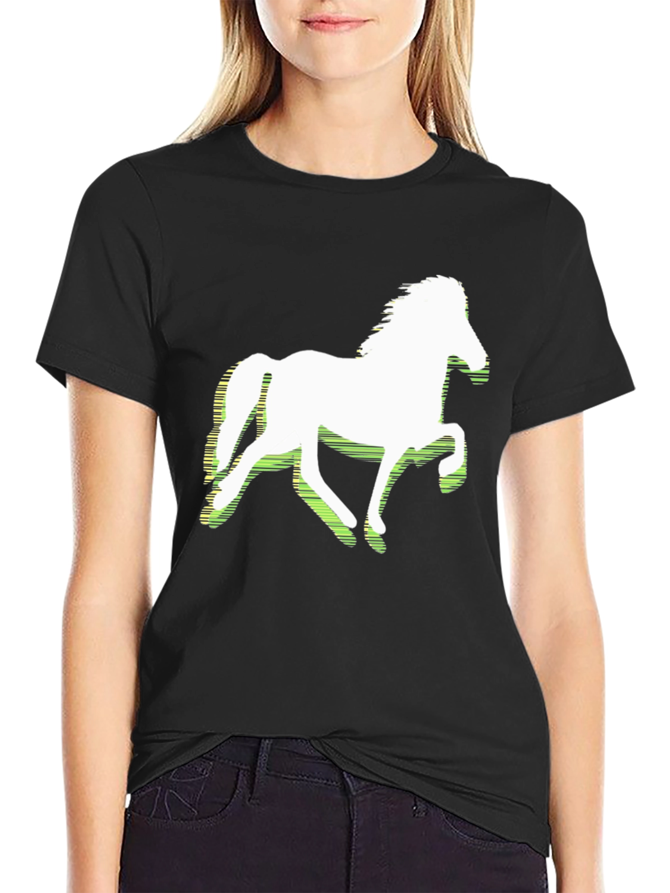 Horse Graphic Tee - Stylish Black T-Shirt