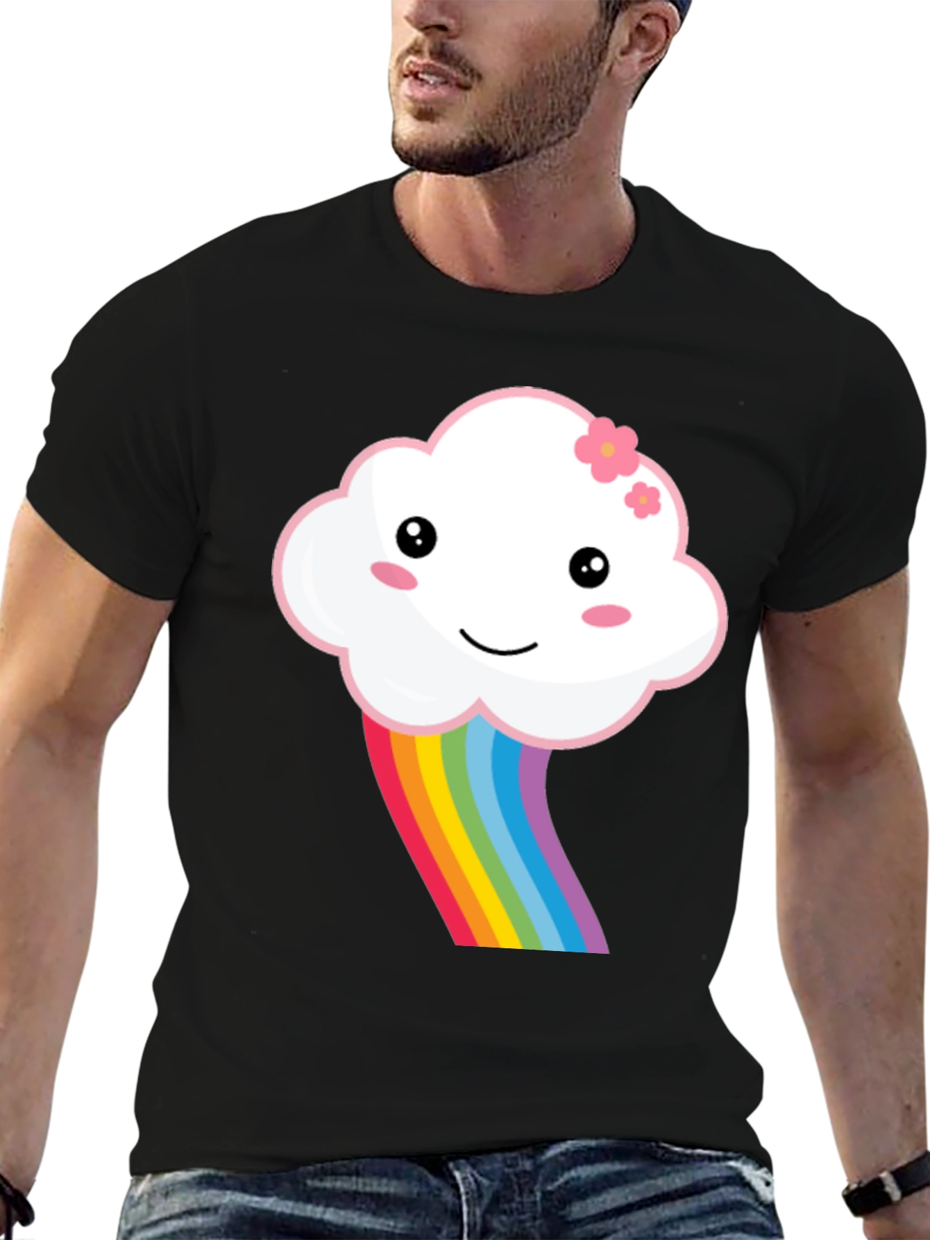 Kawaii Cloud Rainbow Graphic Tee