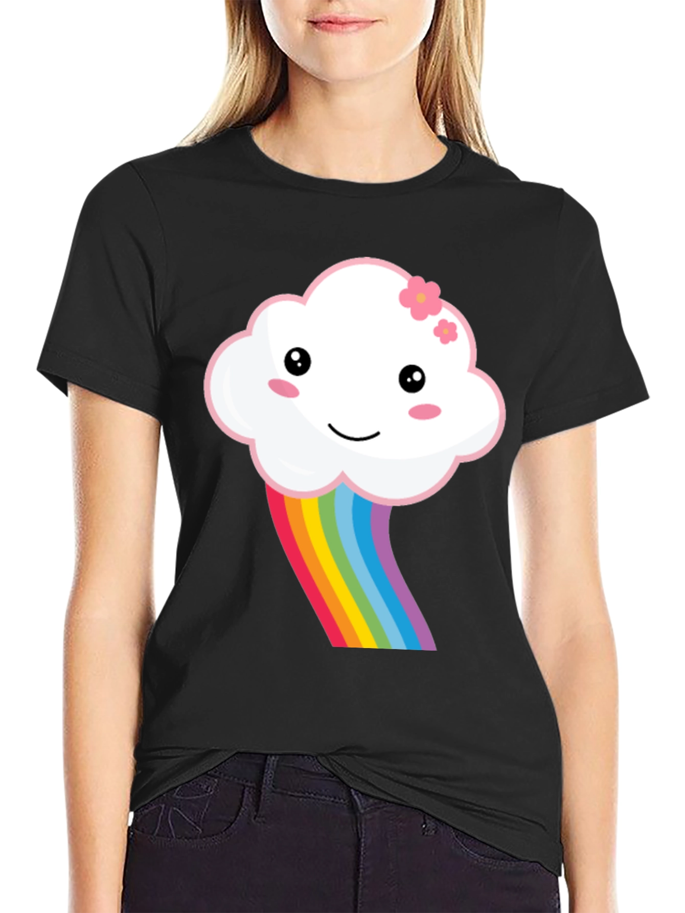 Kawaii Cloud Rainbow Graphic Tee