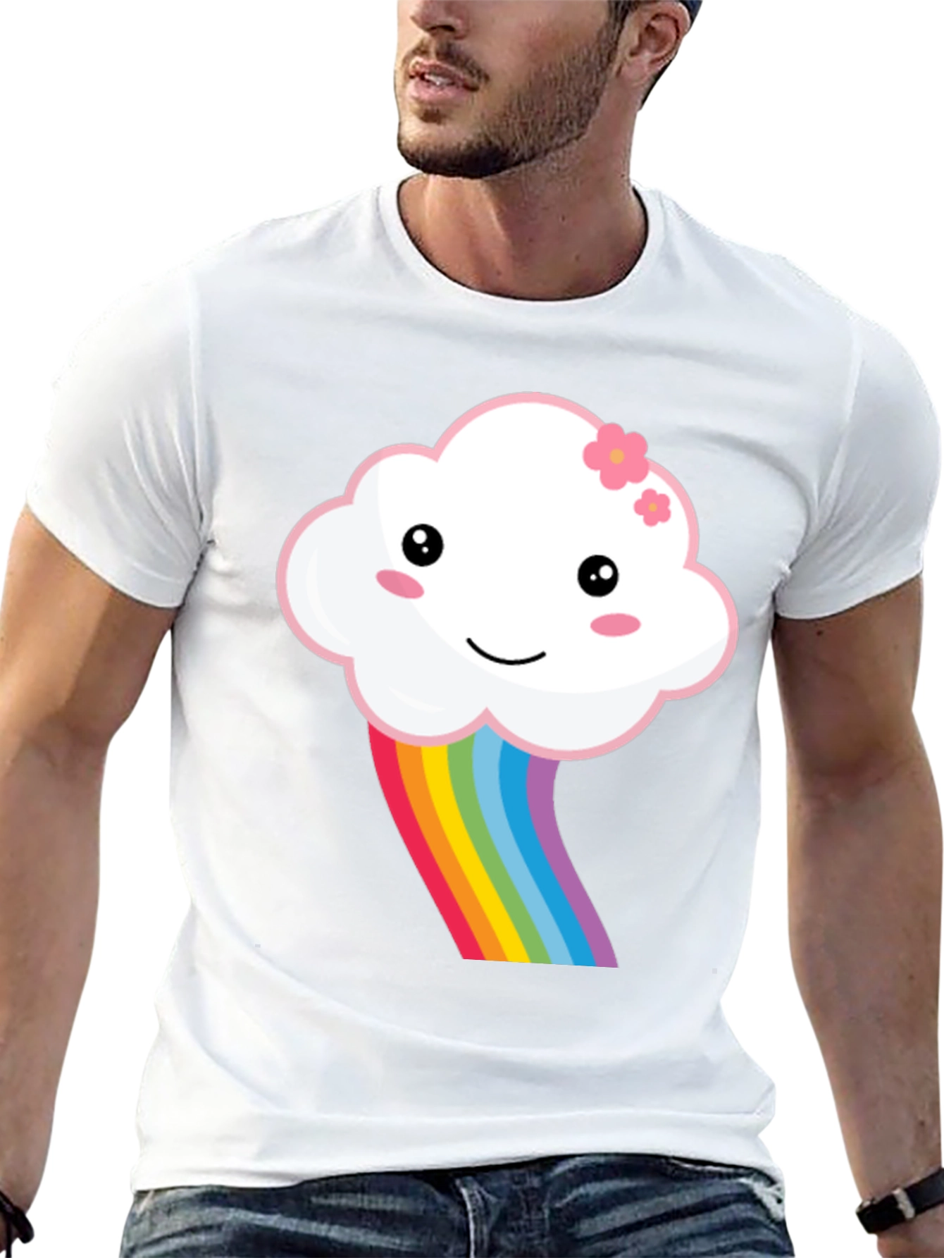 Kawaii Cloud Rainbow Graphic Tee