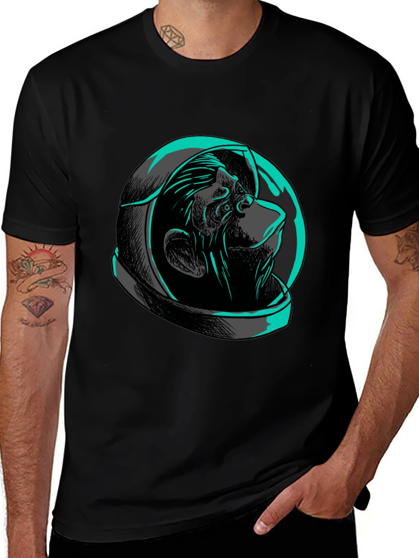 Ape Astronaut Graphic Tee - Black