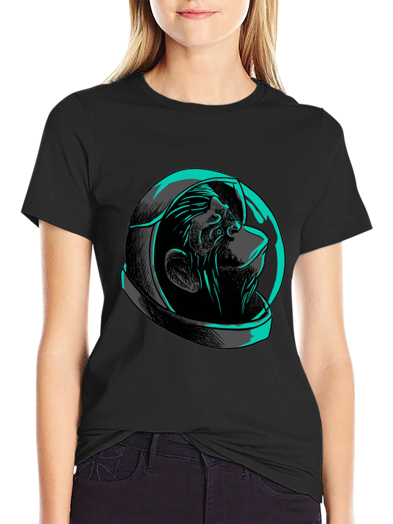 Ape Astronaut Graphic Tee - Black