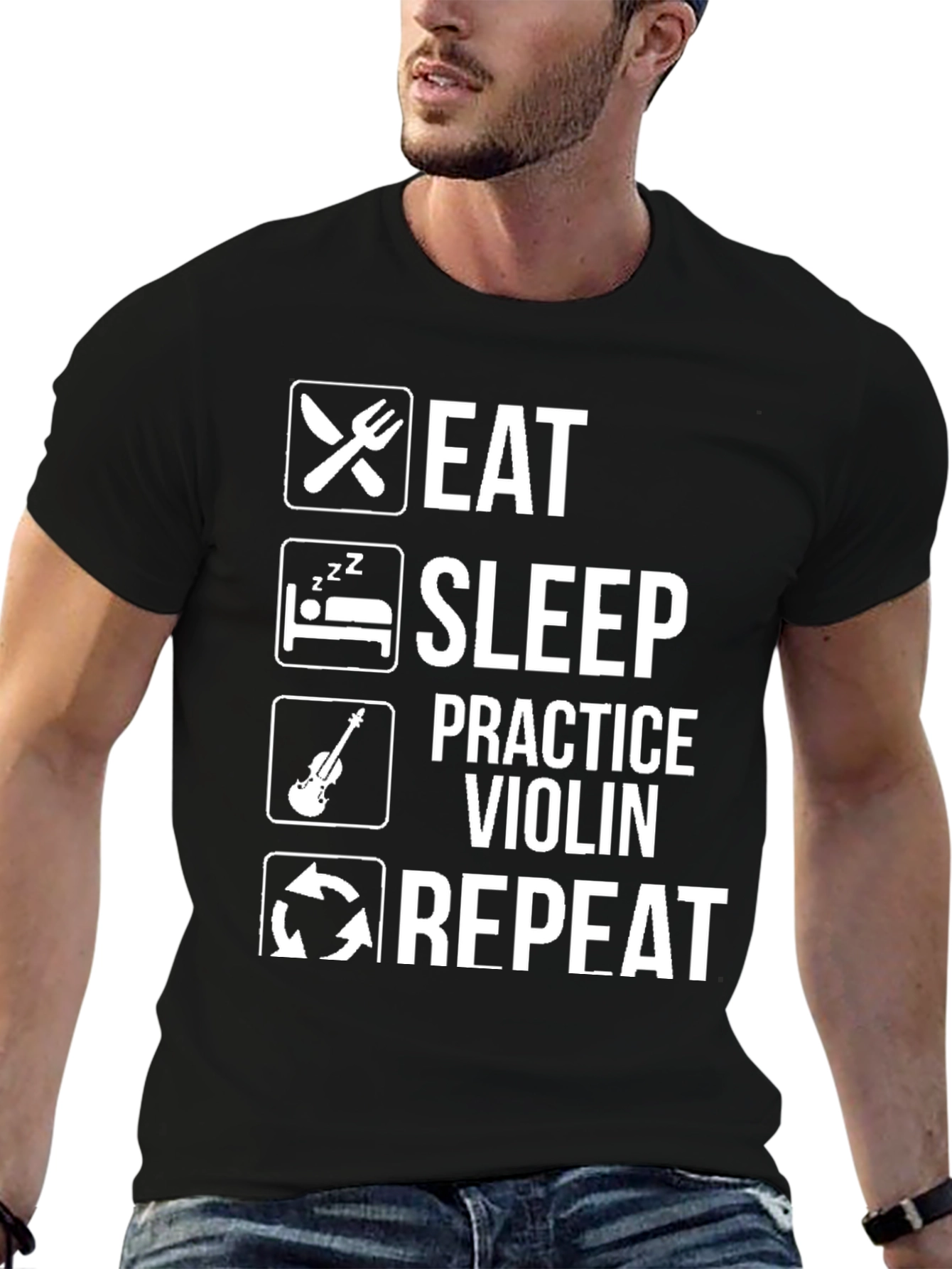 Eat Sleep Violin Repeat T-Shirt - Musician Gift