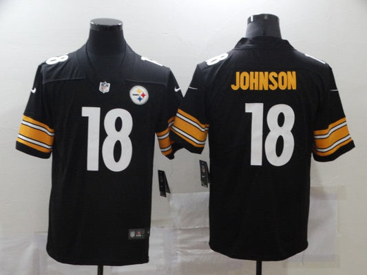 Men's Pittsburgh Steelers Diontae Johnson #18 Black Game Jerseys
