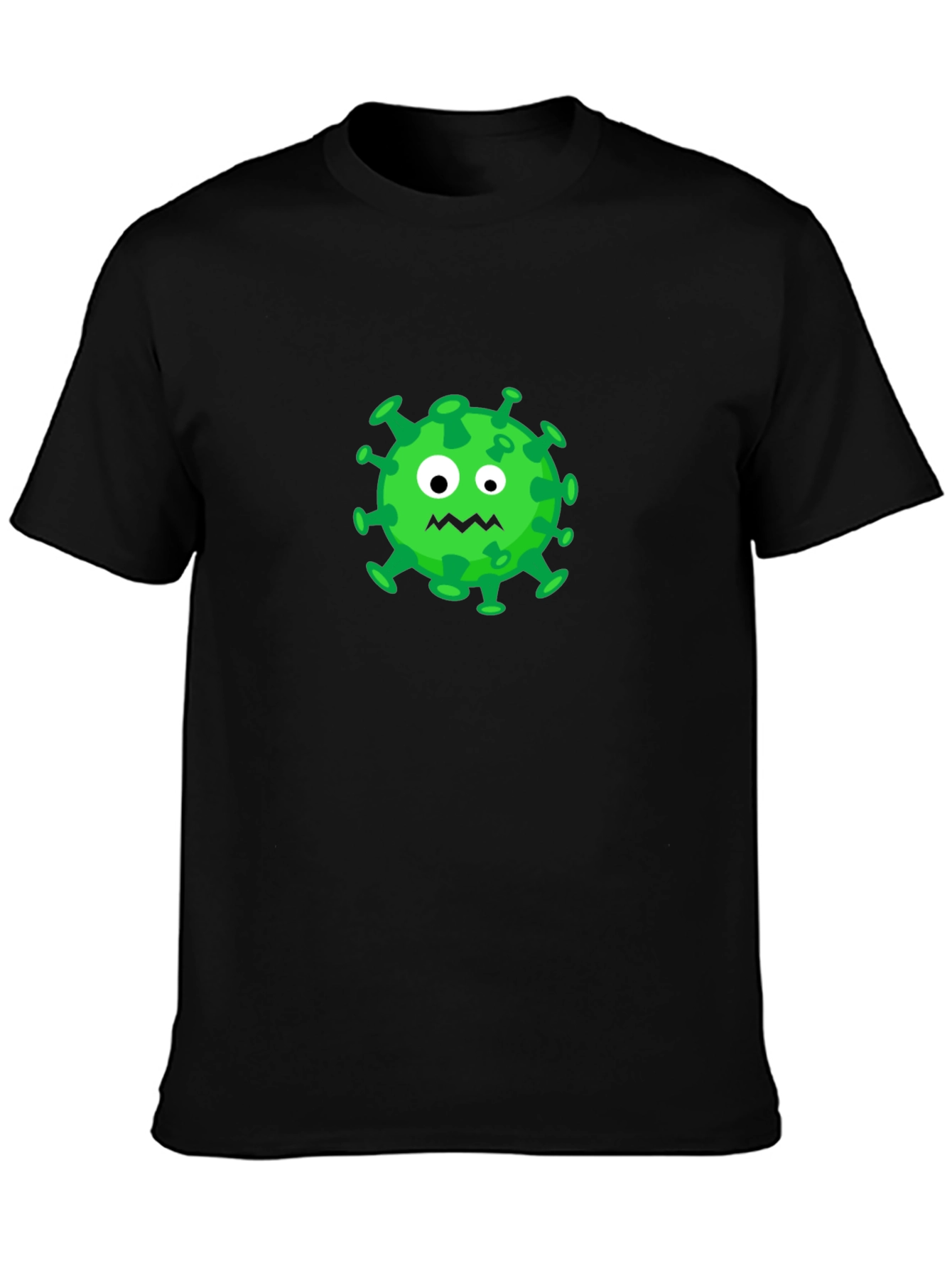 Cartoon Virus Graphic Tee - Black