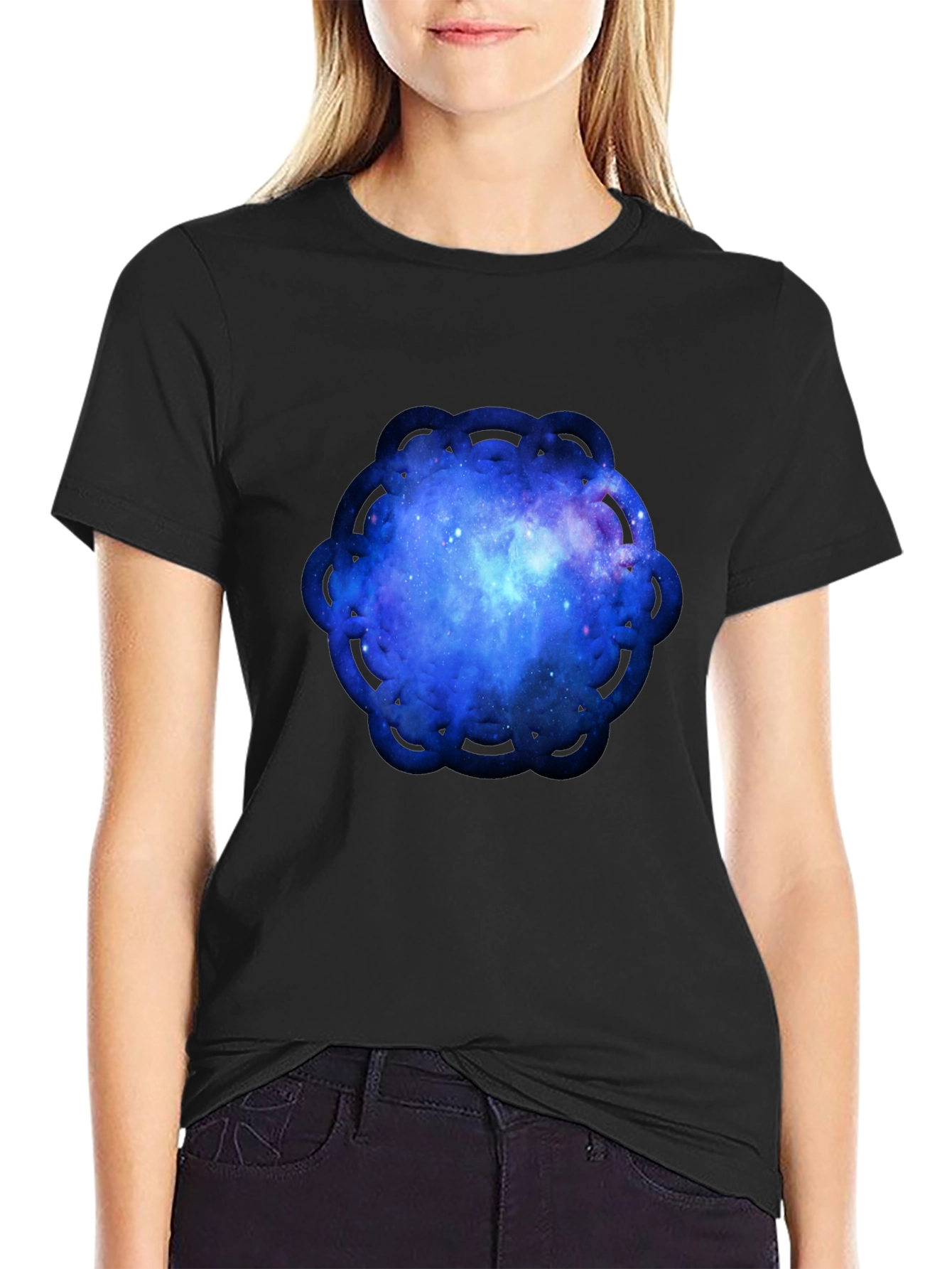 Cosmic Mandala Mens Black T-Shirt
