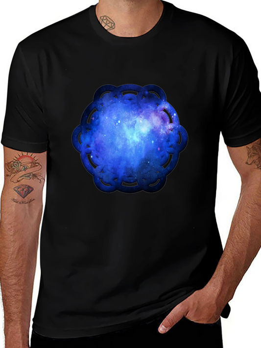 Cosmic Mandala Mens Black T-Shirt