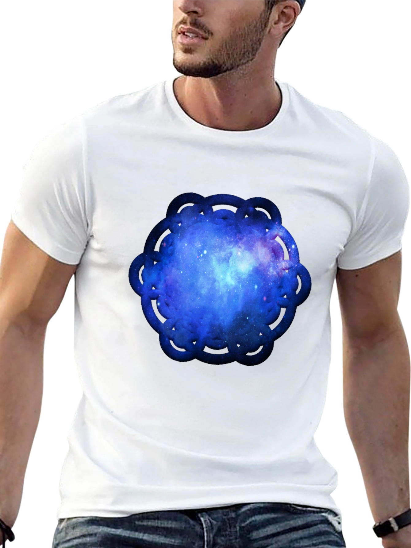 Cosmic Mandala Mens Black T-Shirt