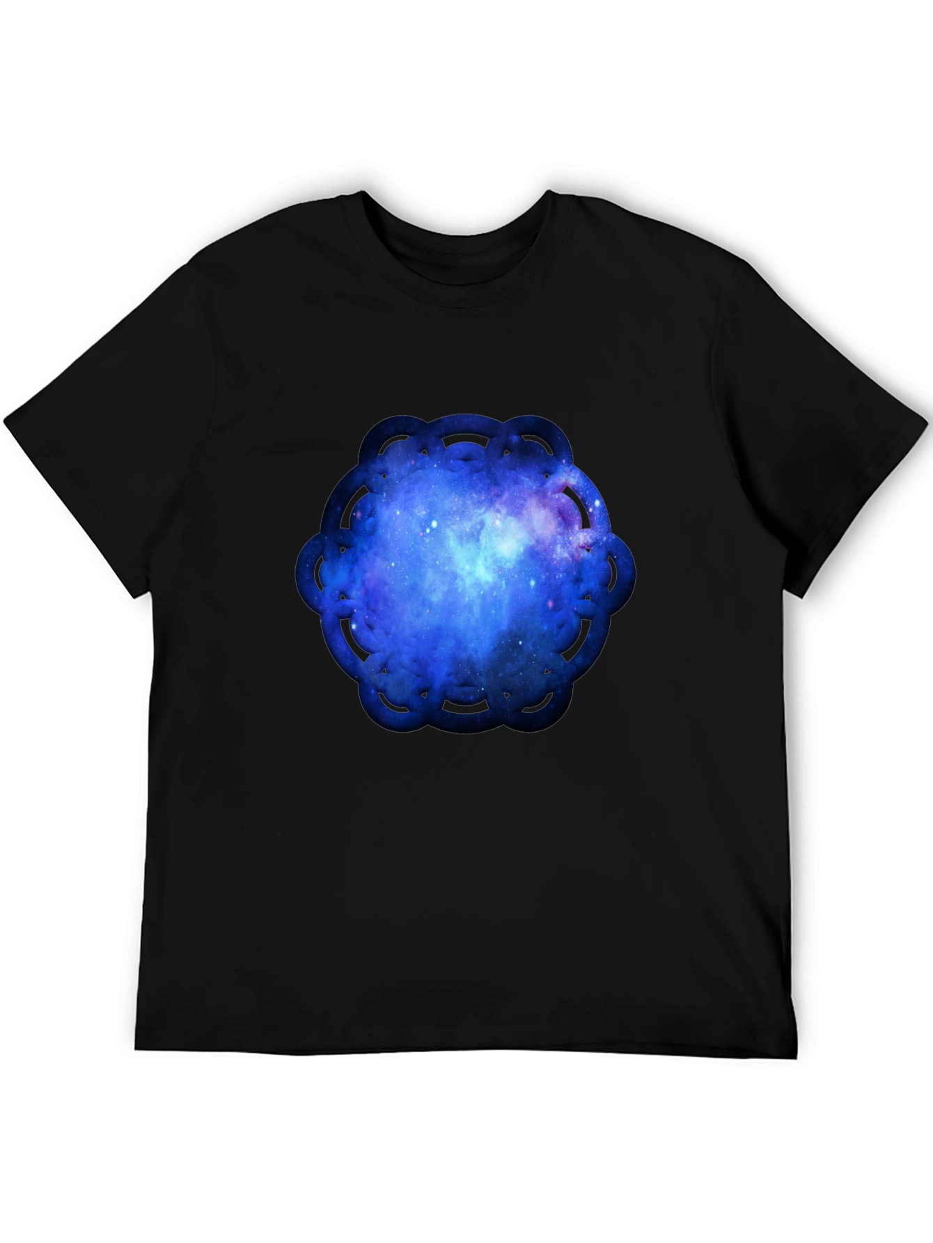 Cosmic Mandala Mens Black T-Shirt
