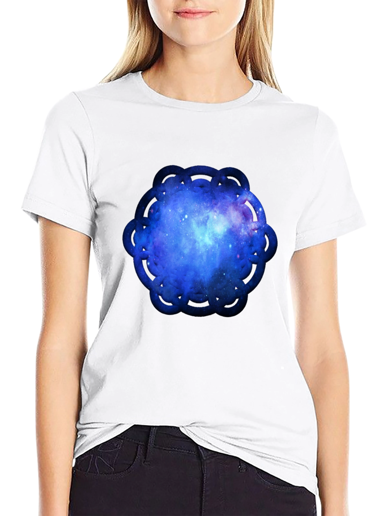 Cosmic Mandala Mens Black T-Shirt